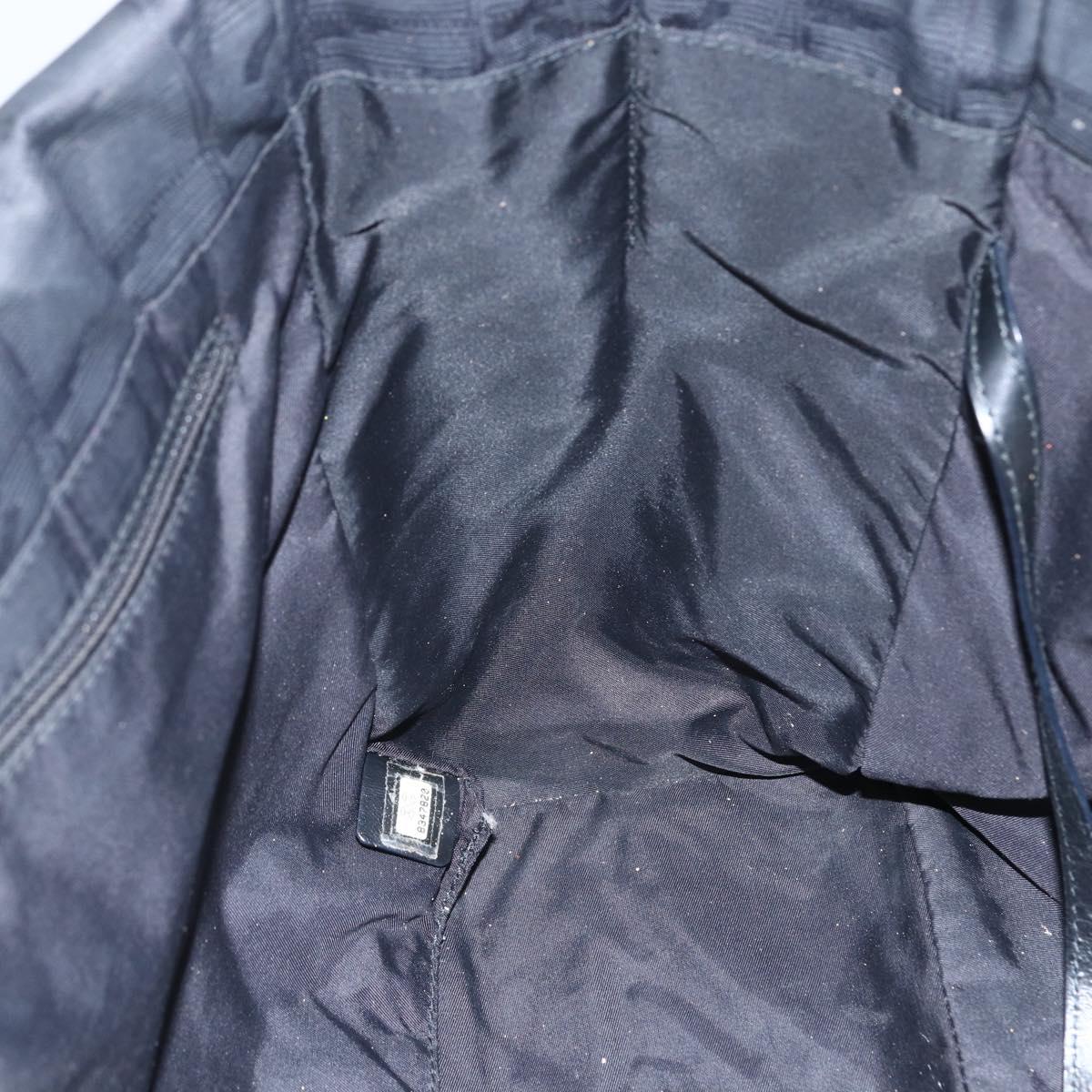 CHANEL New Travel Line Tote Bag Nylon Black gold CC Auth ka411