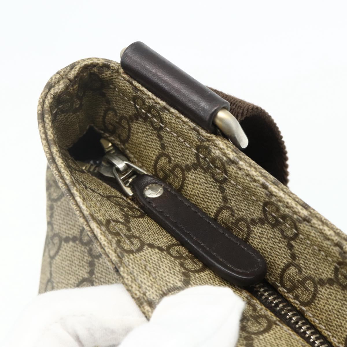 GUCCI GG Supreme Shoulder Bag PVC Beige Gold 201446 Auth ka4112