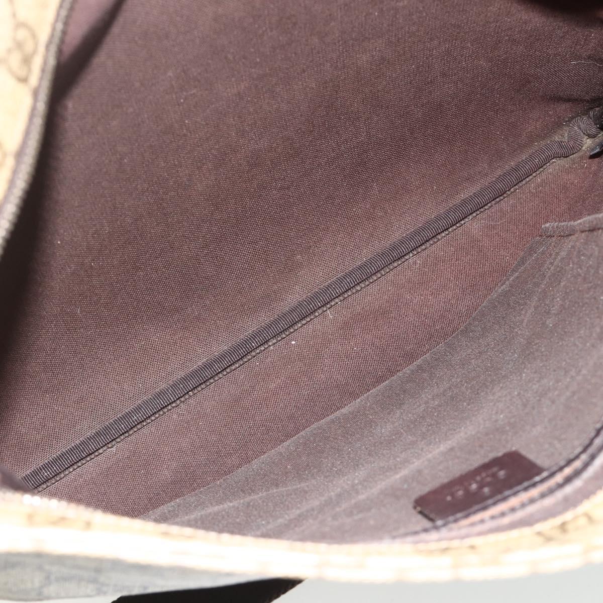 GUCCI GG Supreme Shoulder Bag PVC Beige Gold 201446 Auth ka4112