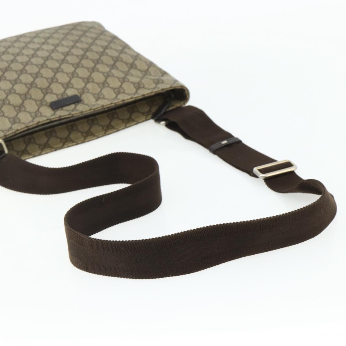 GUCCI GG Supreme Shoulder Bag PVC Beige Gold 201446 Auth ka4112
