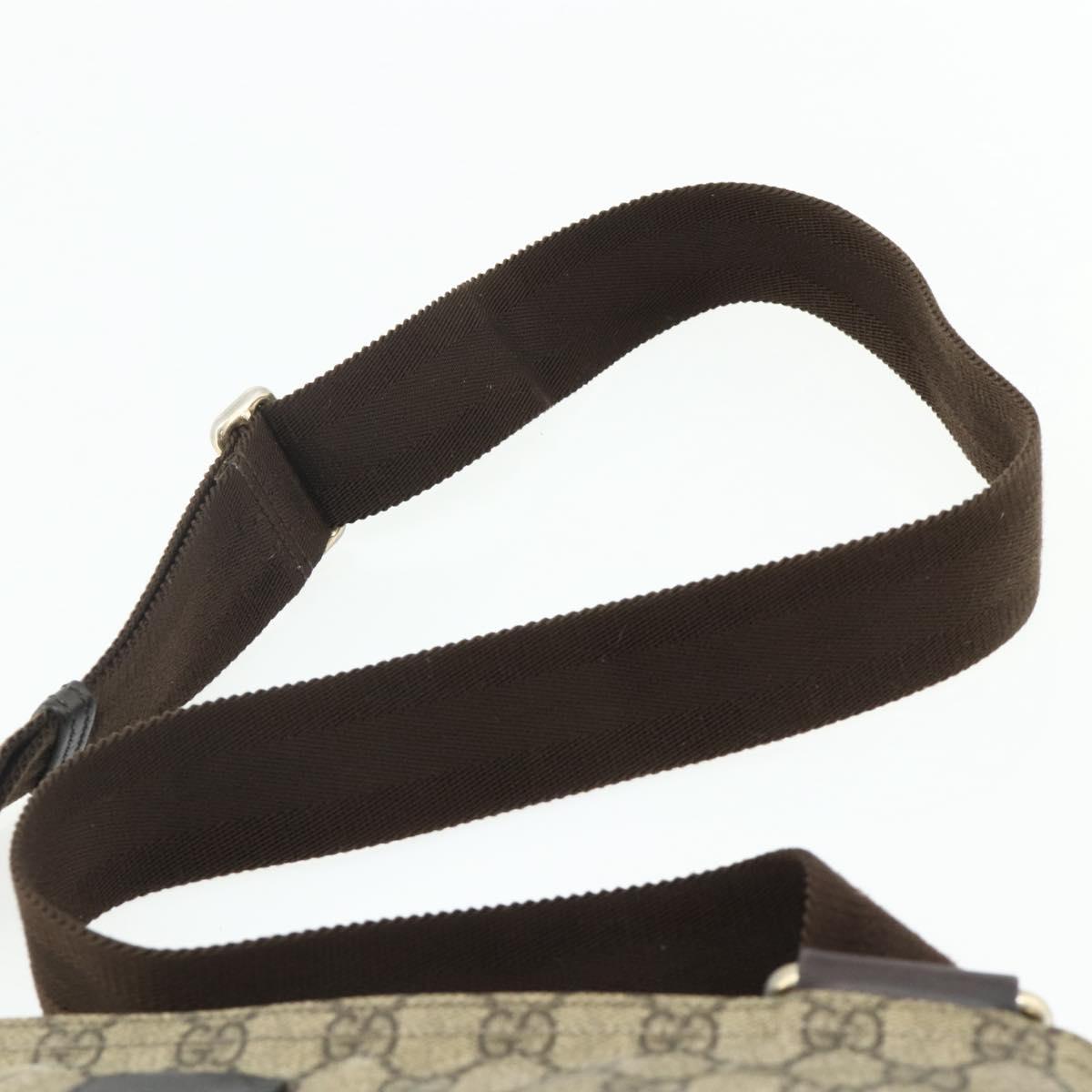 GUCCI GG Supreme Shoulder Bag PVC Beige Gold 201446 Auth ka4112