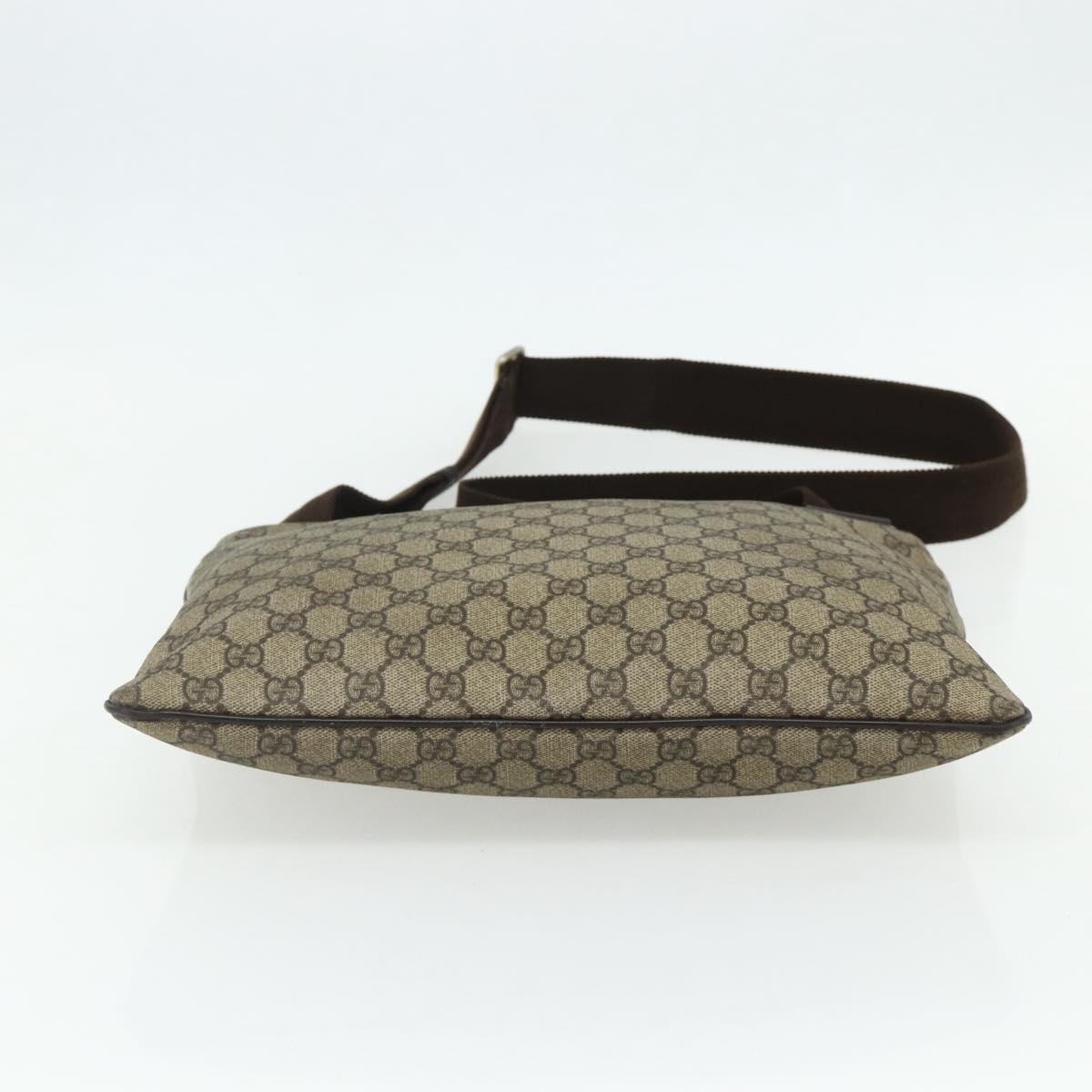 GUCCI GG Supreme Shoulder Bag PVC Beige Gold 201446 Auth ka4112