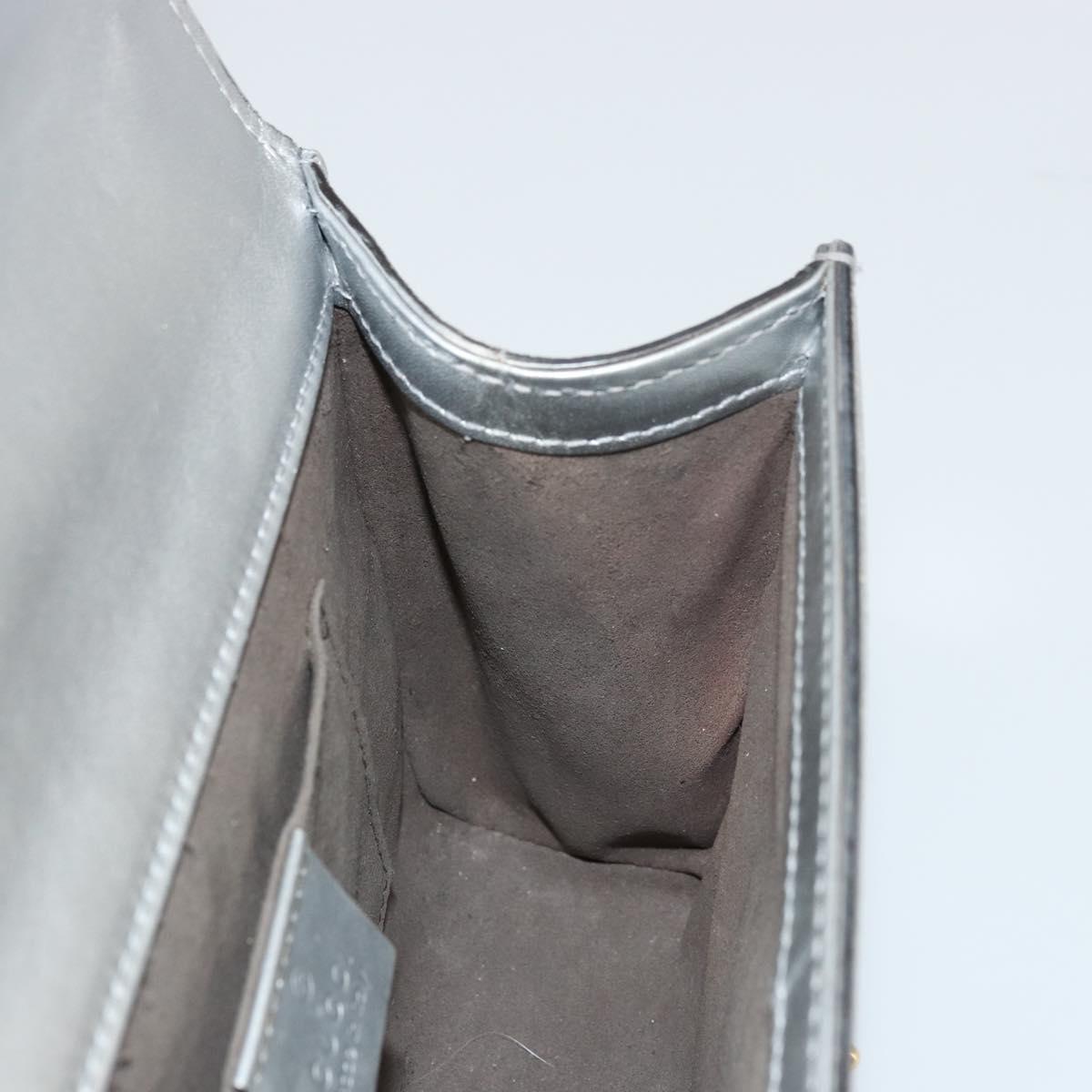 GUCCI Chain Shoulder Bag Leather Gold Silver 409487 Auth ka4117