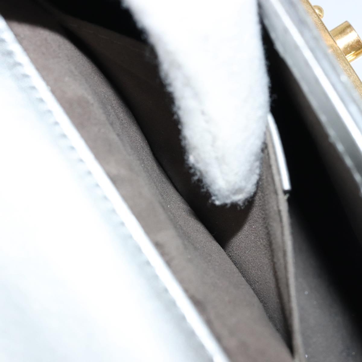GUCCI Chain Shoulder Bag Leather Gold Silver 409487 Auth ka4117