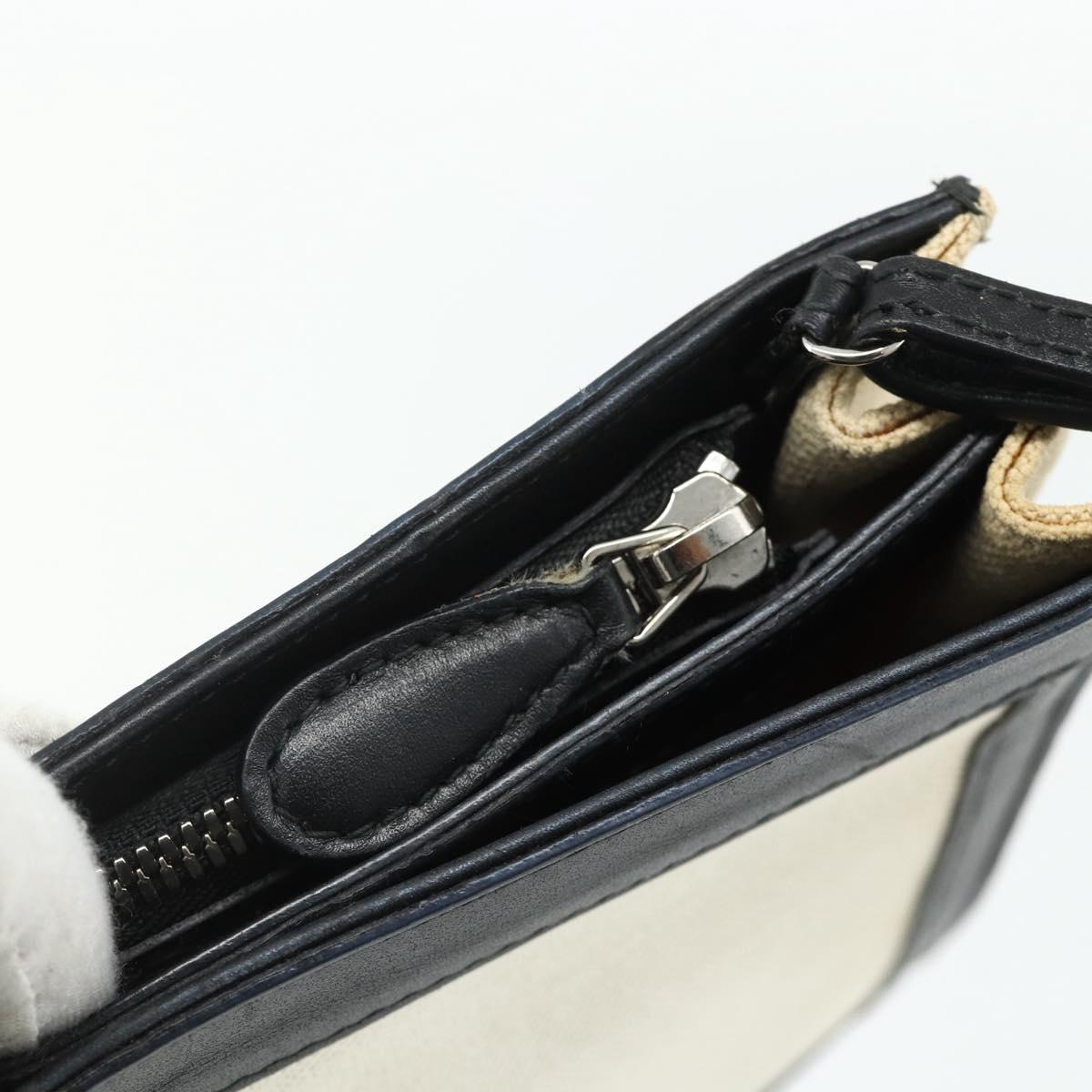 BALENCIAGA Shoulder Bag Canvas Black White 339937 Auth ka4118