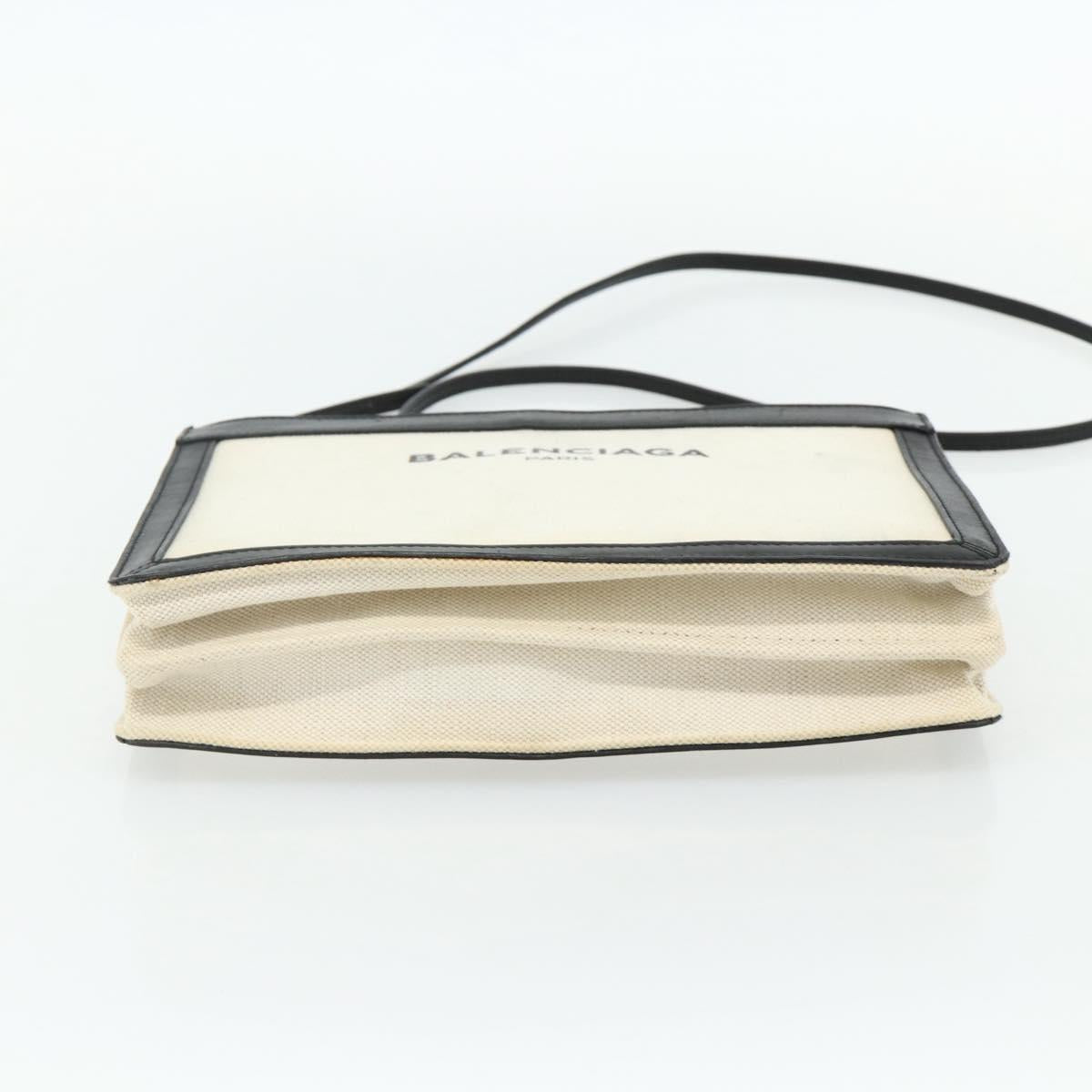 BALENCIAGA Shoulder Bag Canvas Black White 339937 Auth ka4118