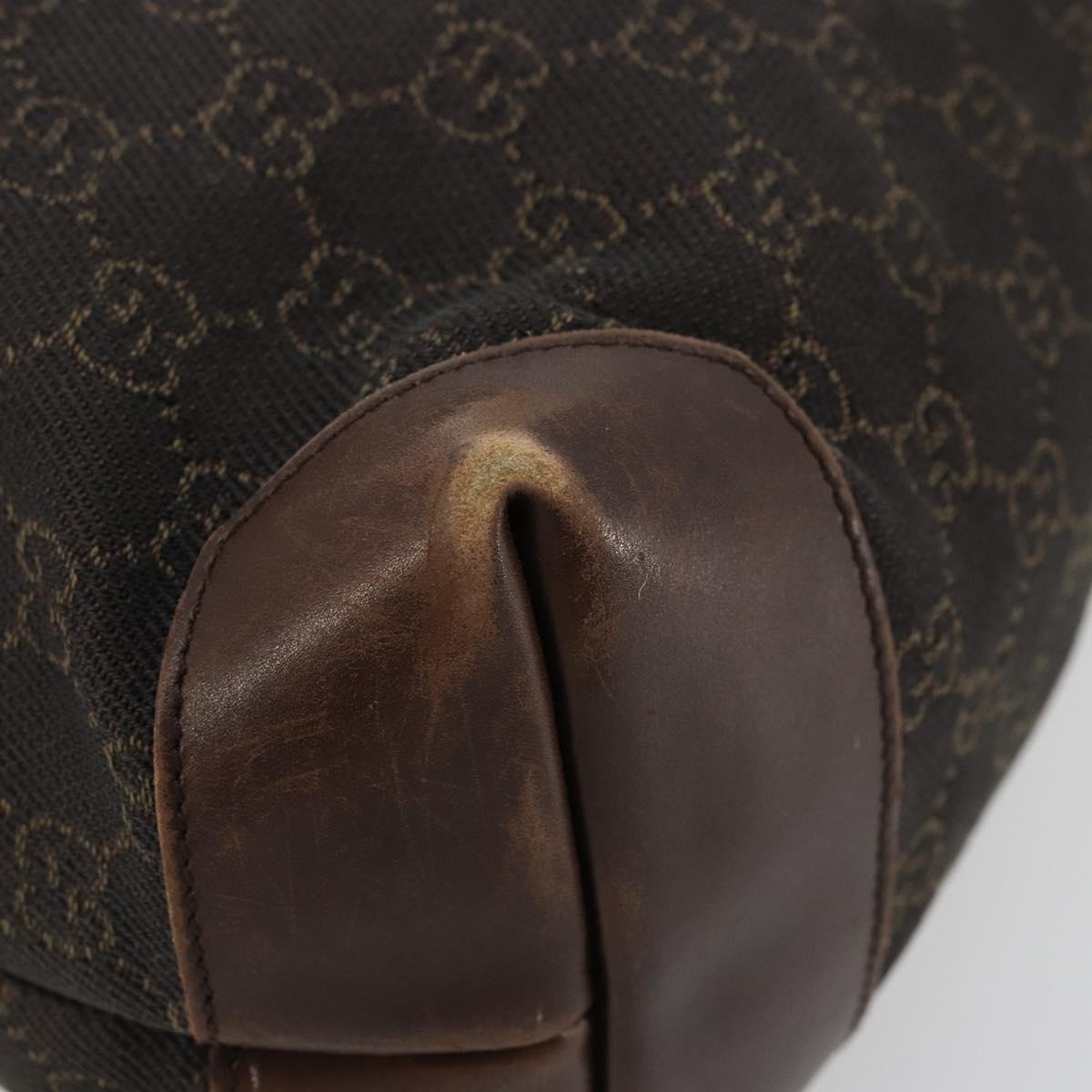 GUCCI GG Canvas Tote Bag Brown Silver 28892 Auth ka4120