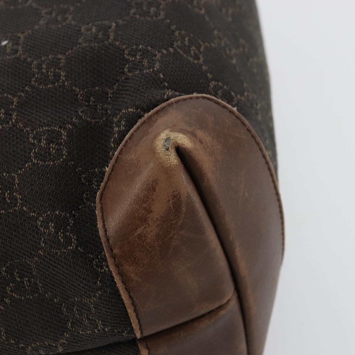 GUCCI GG Canvas Tote Bag Brown Silver 28892 Auth ka4120