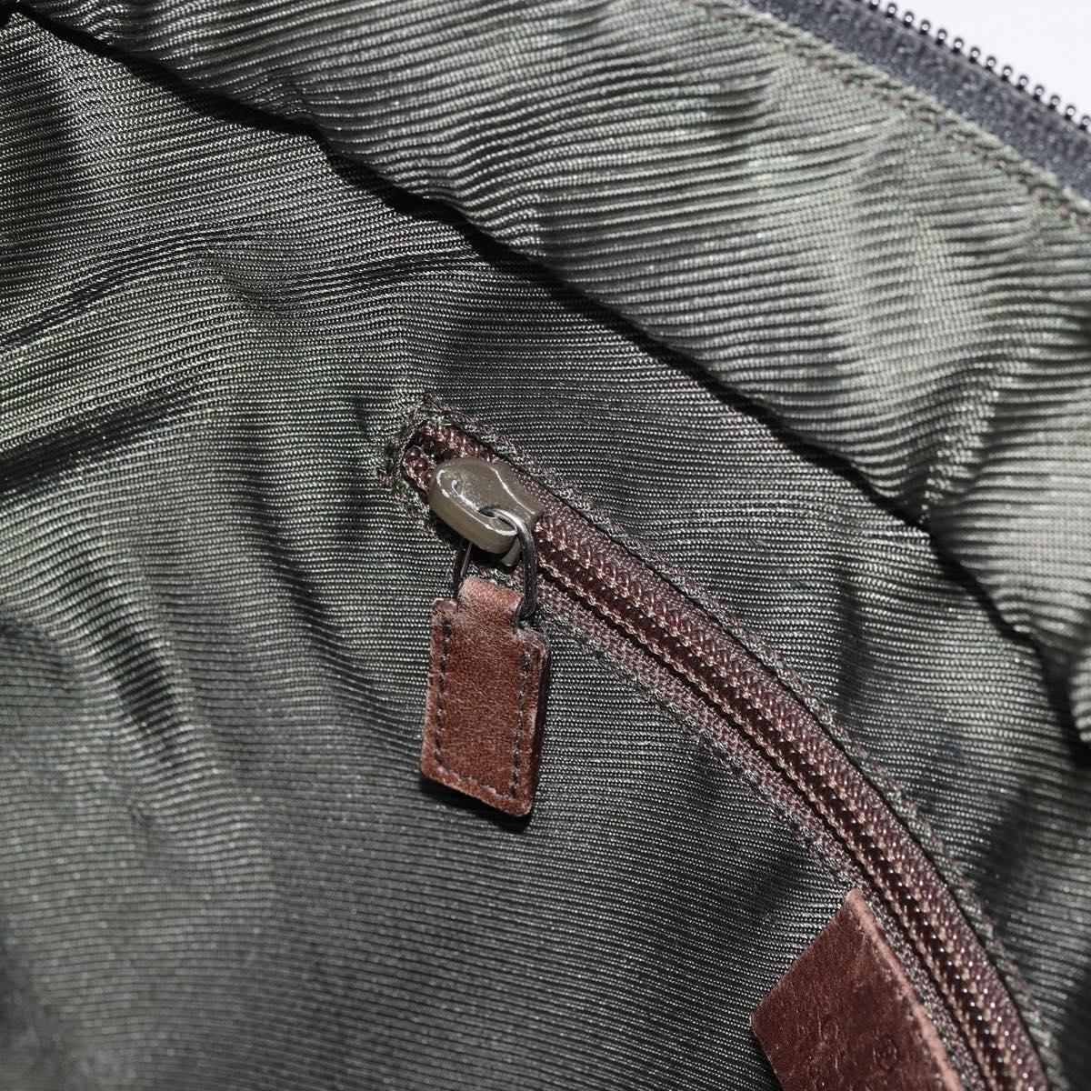 GUCCI GG Canvas Tote Bag Brown Silver 28892 Auth ka4120