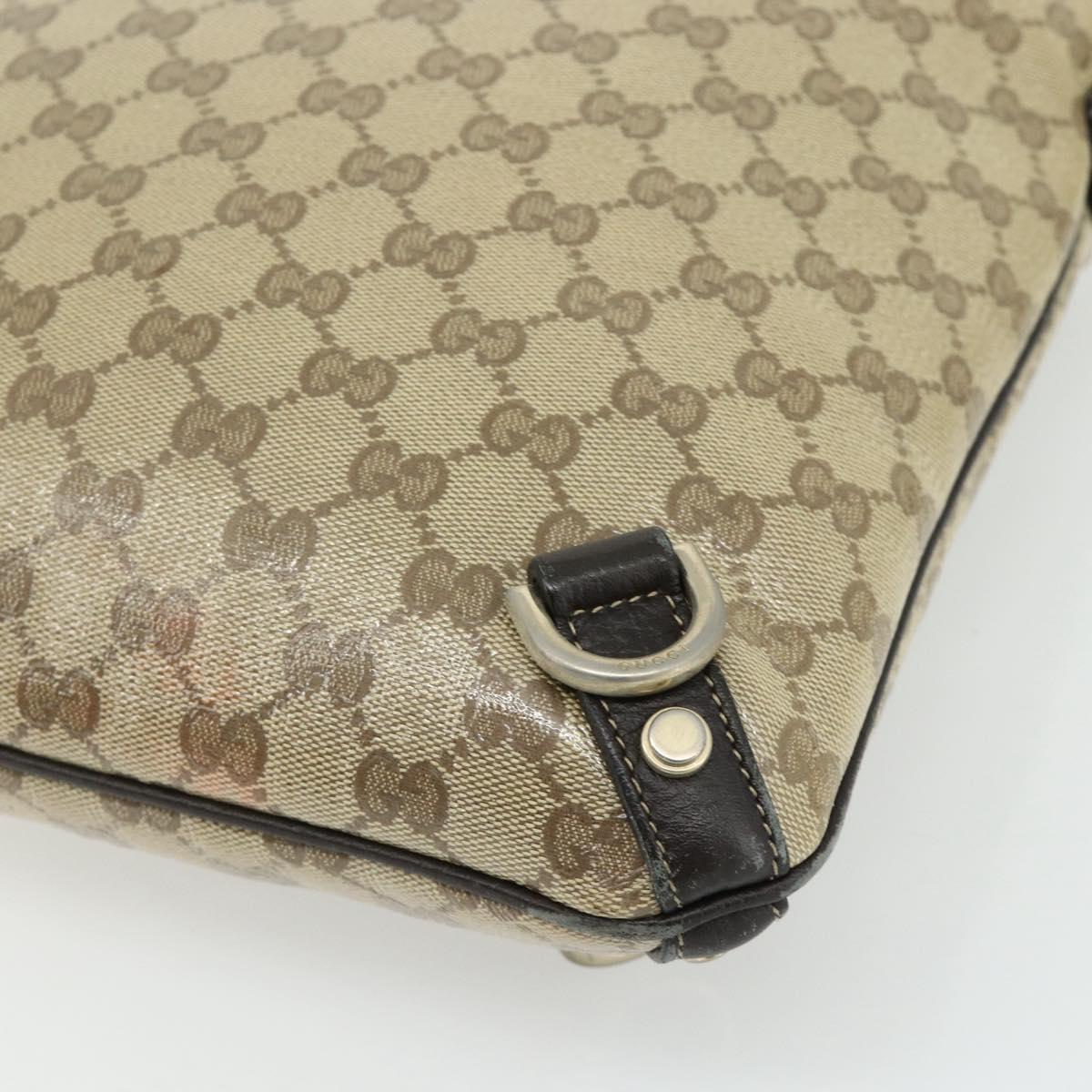 GUCCI GG Crystal Abbey Bag Coated Canvas Outlet Gold Brown 268642 Auth ka4121