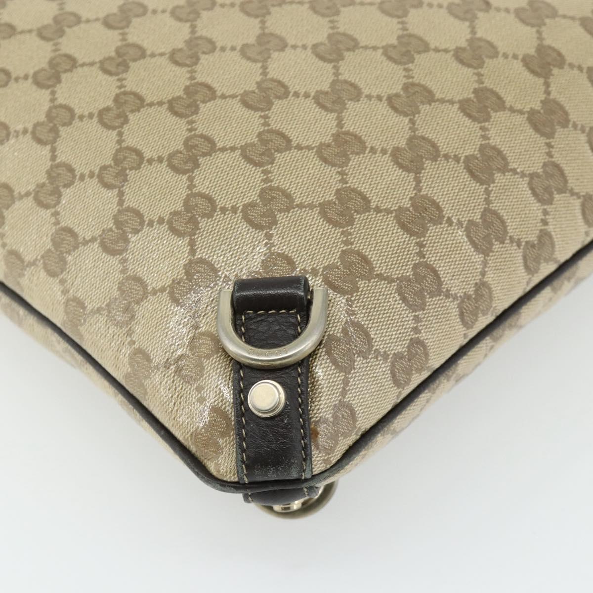 GUCCI GG Crystal Abbey Bag Coated Canvas Outlet Gold Brown 268642 Auth ka4121
