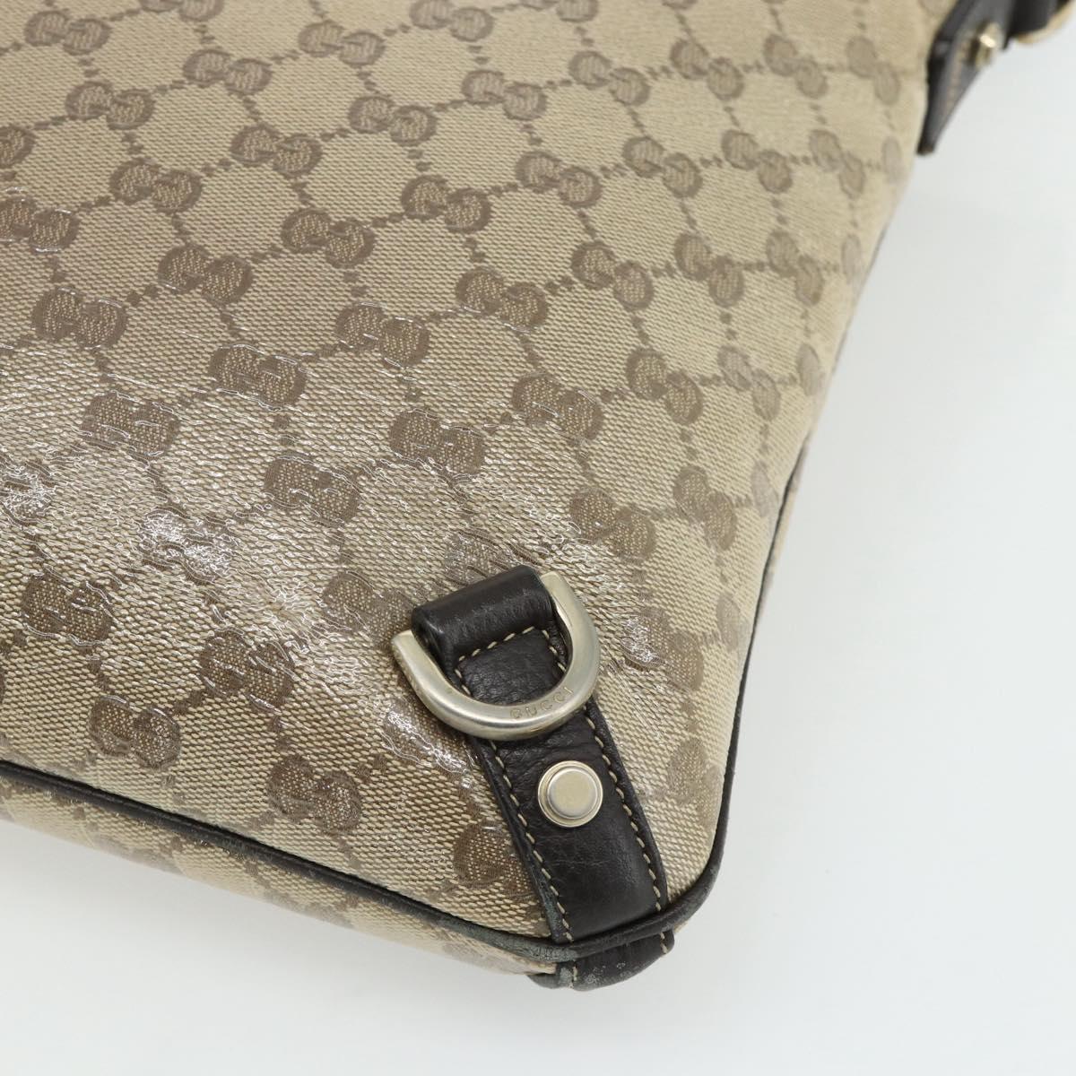 GUCCI GG Crystal Abbey Bag Coated Canvas Outlet Gold Brown 268642 Auth ka4121