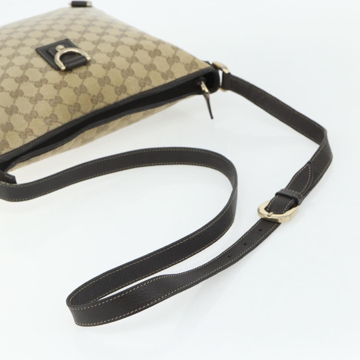 GUCCI GG Crystal Abbey Bag Coated Canvas Outlet Gold Brown 268642 Auth ka4121