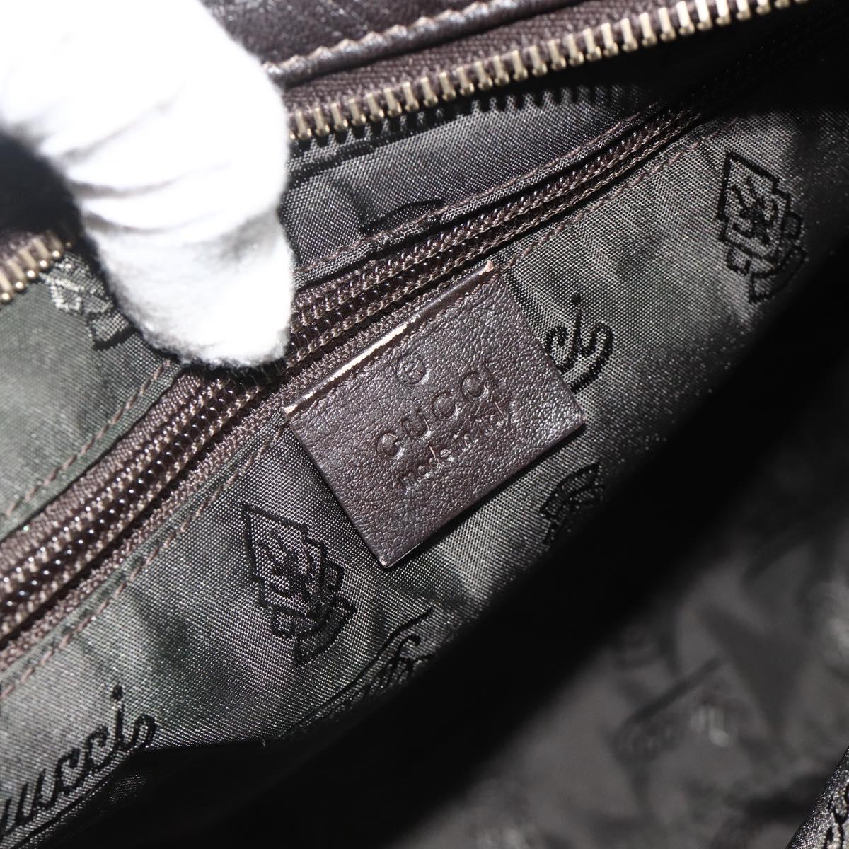 GUCCI GG Canvas Guccissima Shoulder Bag Leather Brown Gold 201446 Auth ka4129