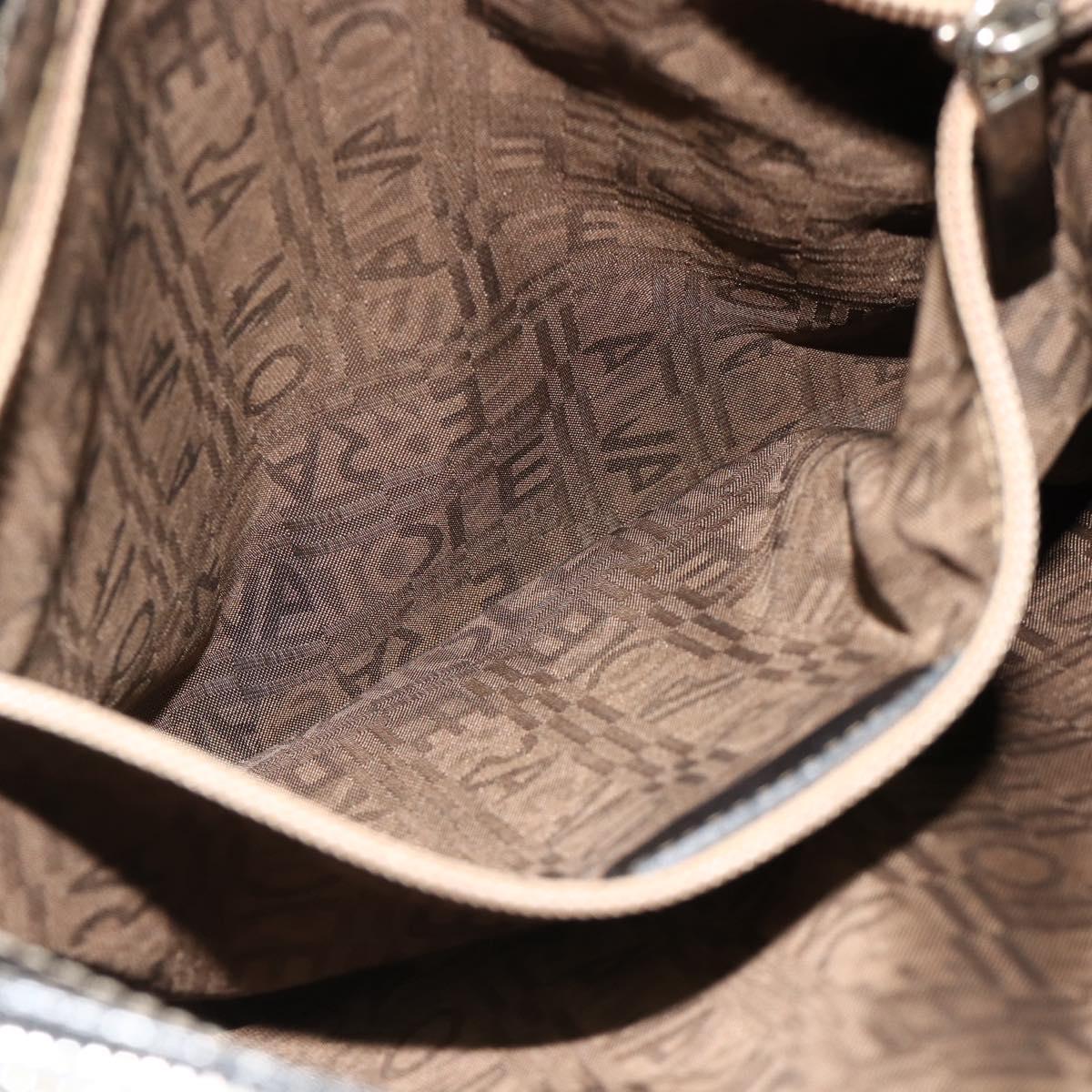 Salvatore Ferragamo Tote Bag Leather Black Silver Auth ka4136