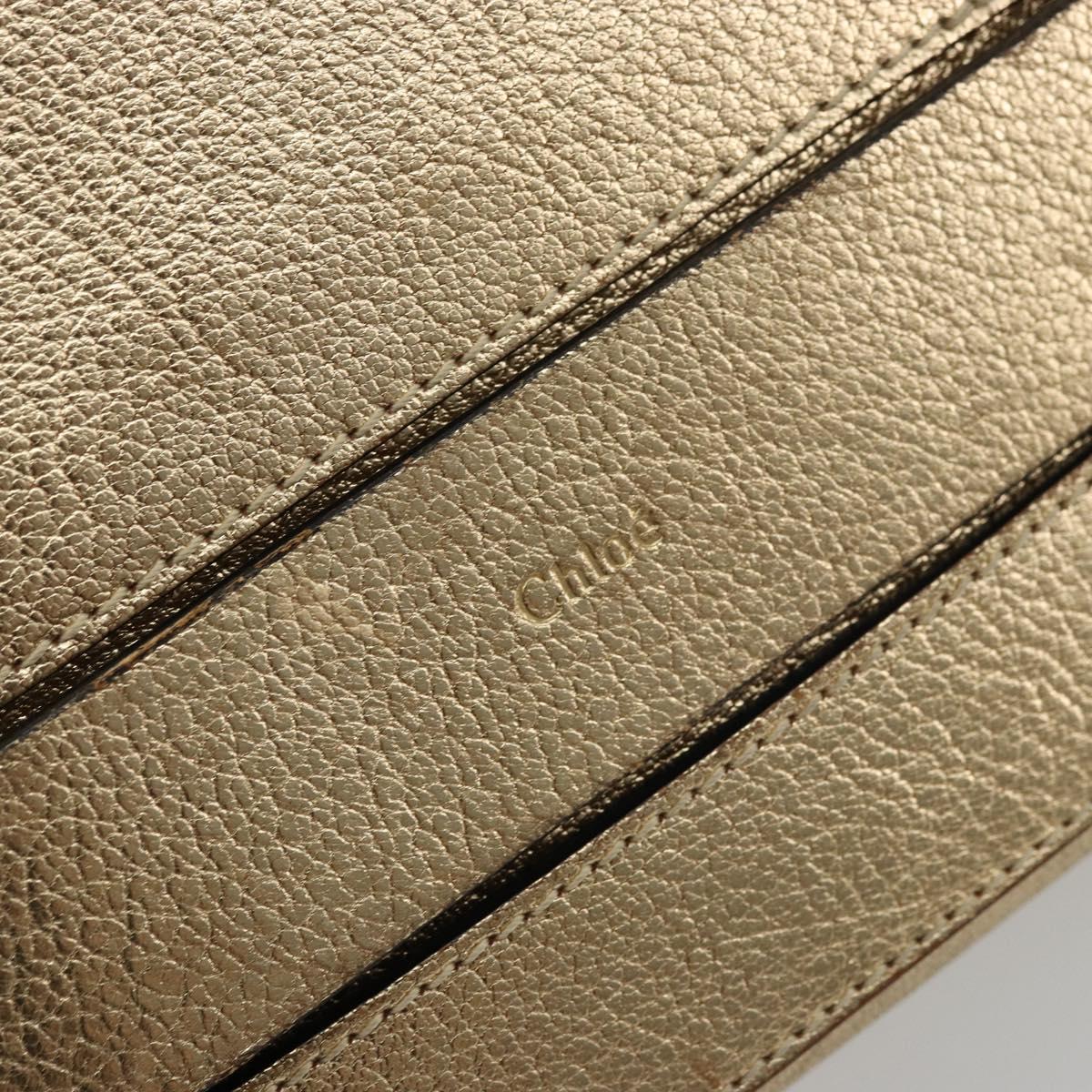 Chloe Chain Shoulder Bag Leather Gold Auth ka4137A