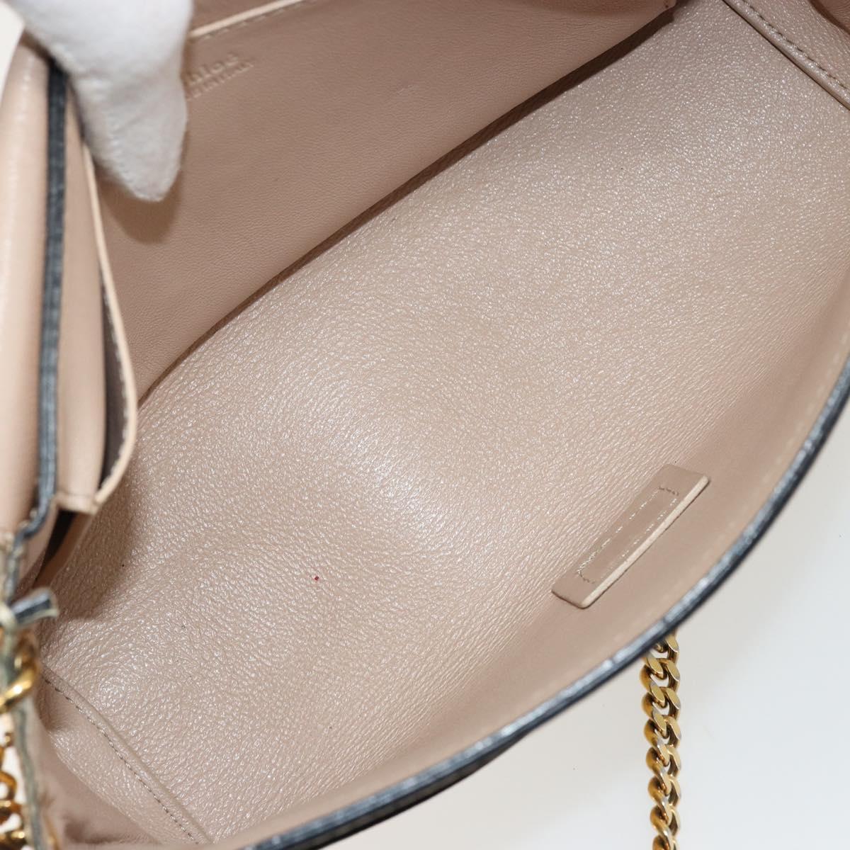 Chloe Chain Shoulder Bag Leather Gold Auth ka4137A