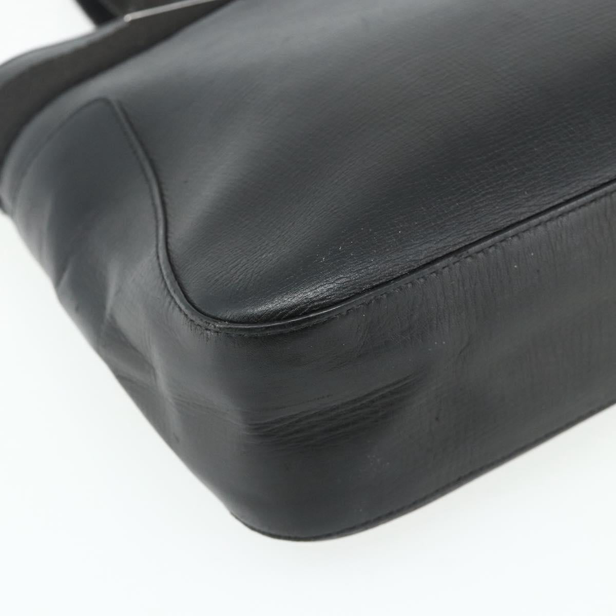 GUCCI Hand Bag Leather Black Silver 73983 Auth ka4138
