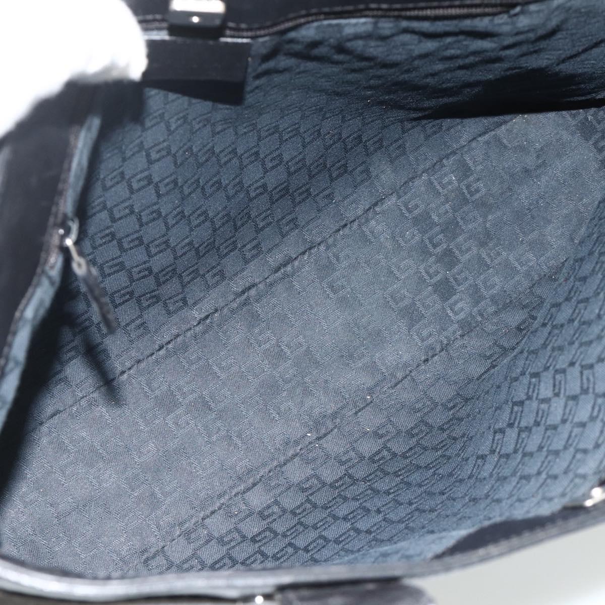 GUCCI Hand Bag Leather Black Silver 73983 Auth ka4138