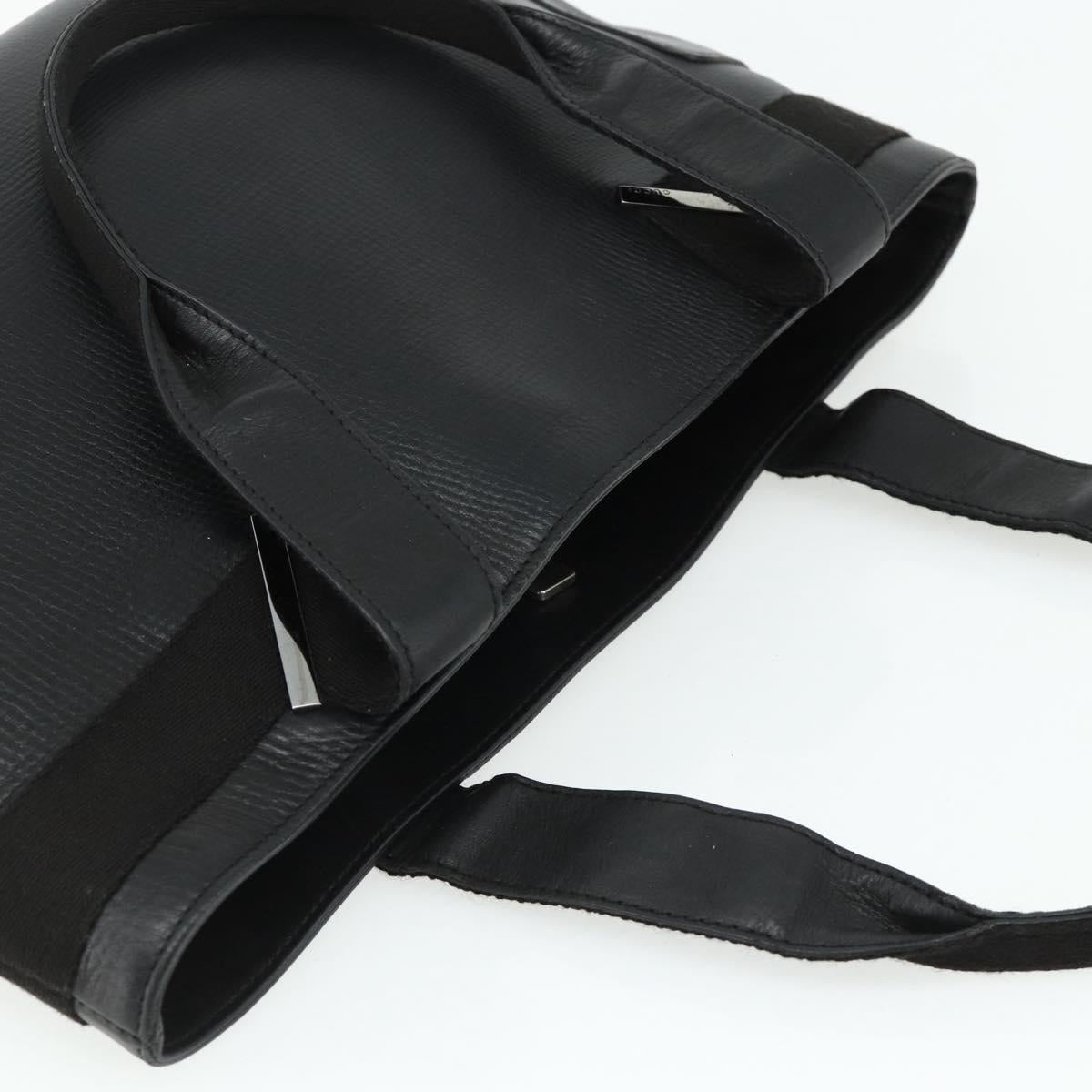 GUCCI Hand Bag Leather Black Silver 73983 Auth ka4138