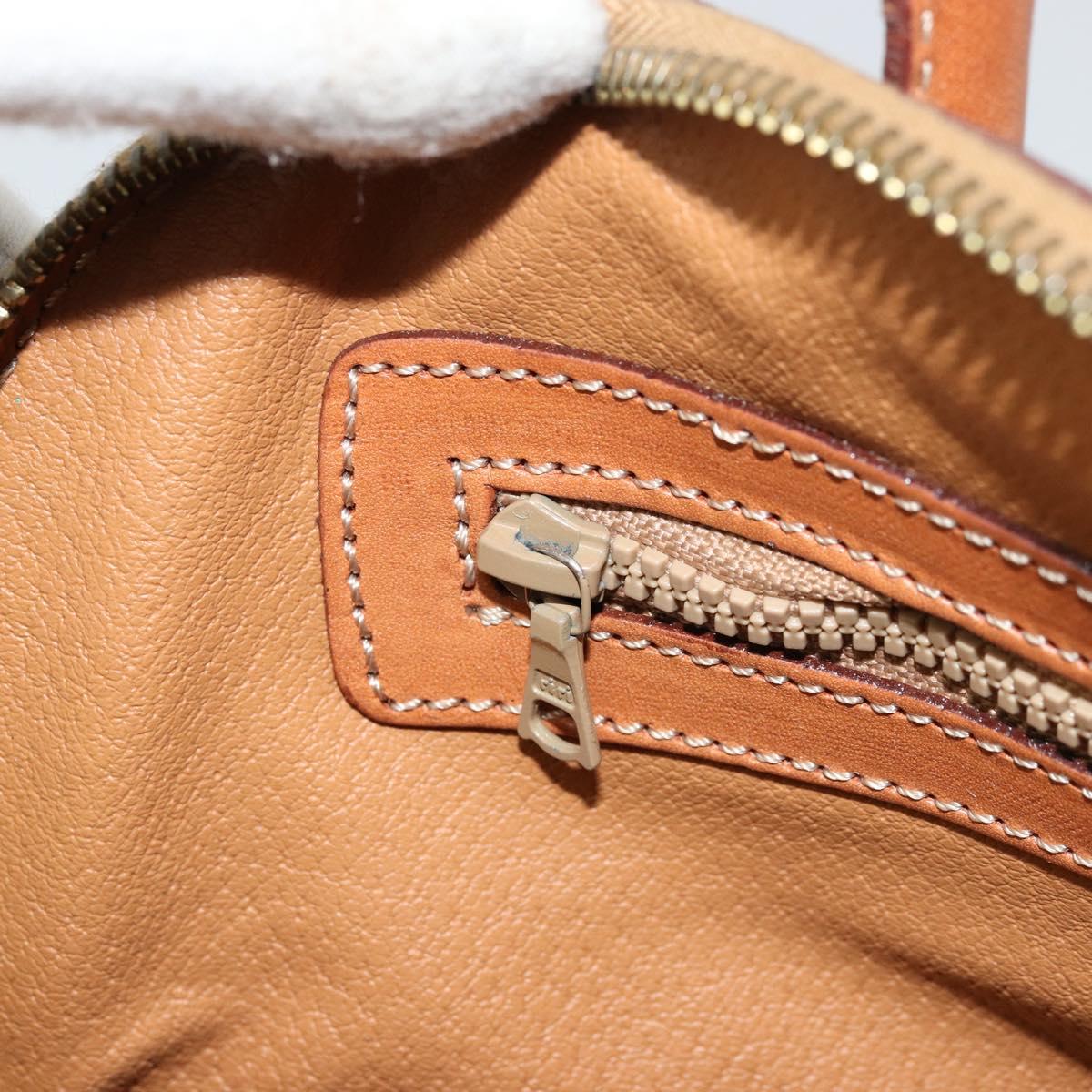 CELINE Macadam Canvas Hand Bag PVC Leather Brown Gold Auth ka4139