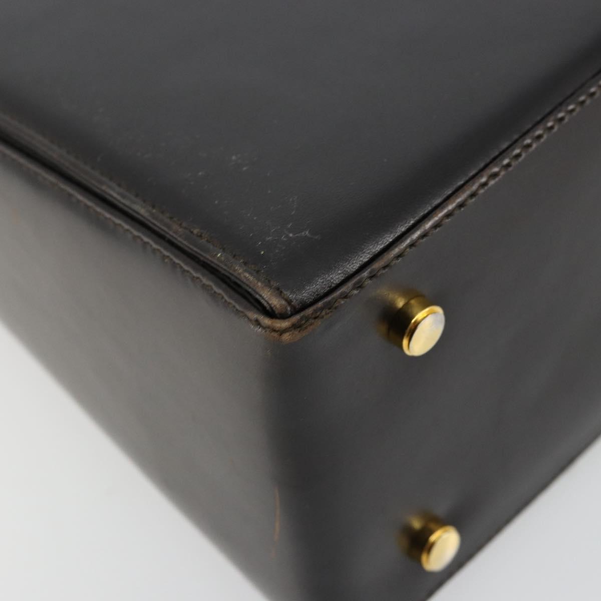 Salvatore Ferragamo Gancini Hand Bag Leather 2way Black Gold Auth ka4140