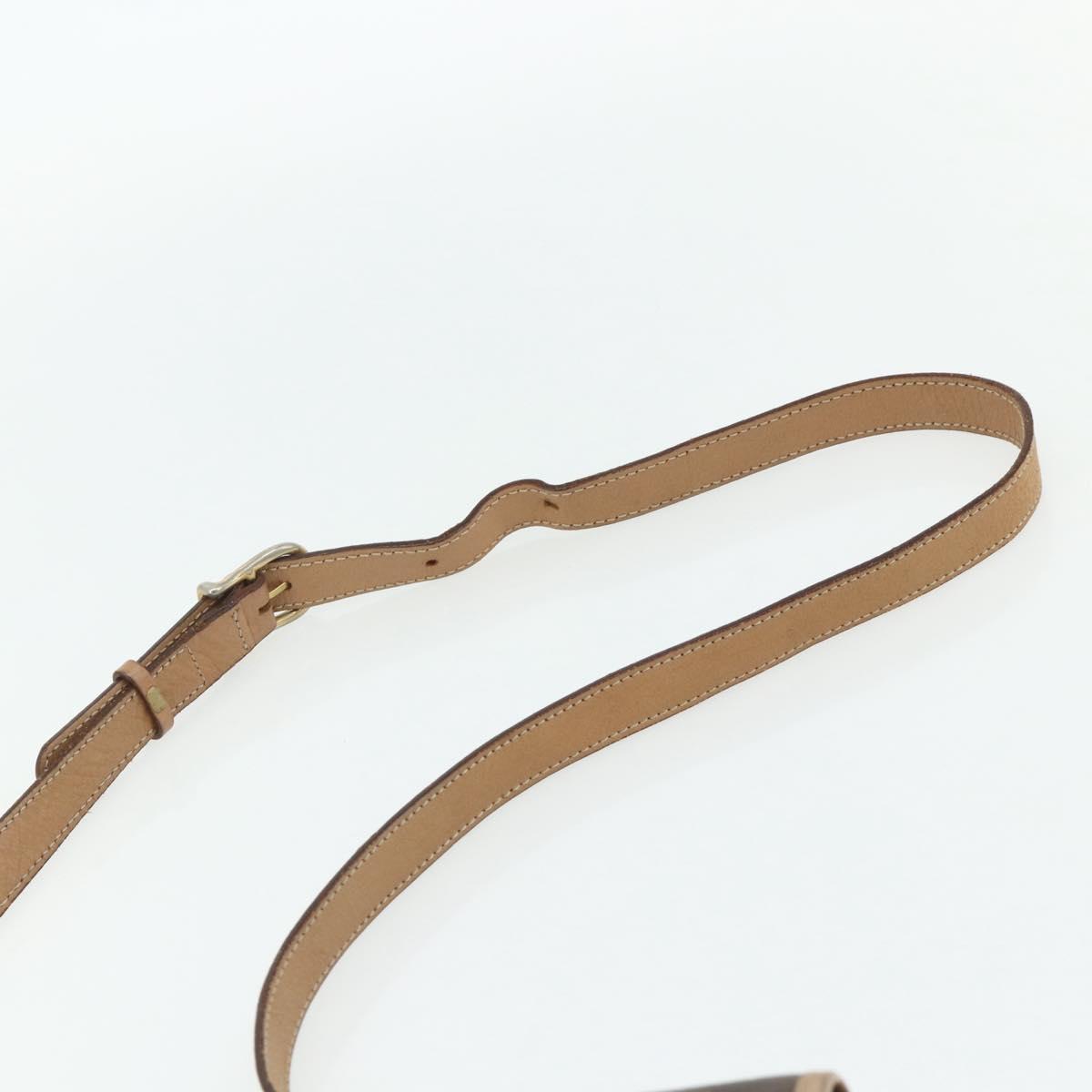 CELINE Macadam Canvas Shoulder Bag PVC Leather Brown Gold Auth ka4144