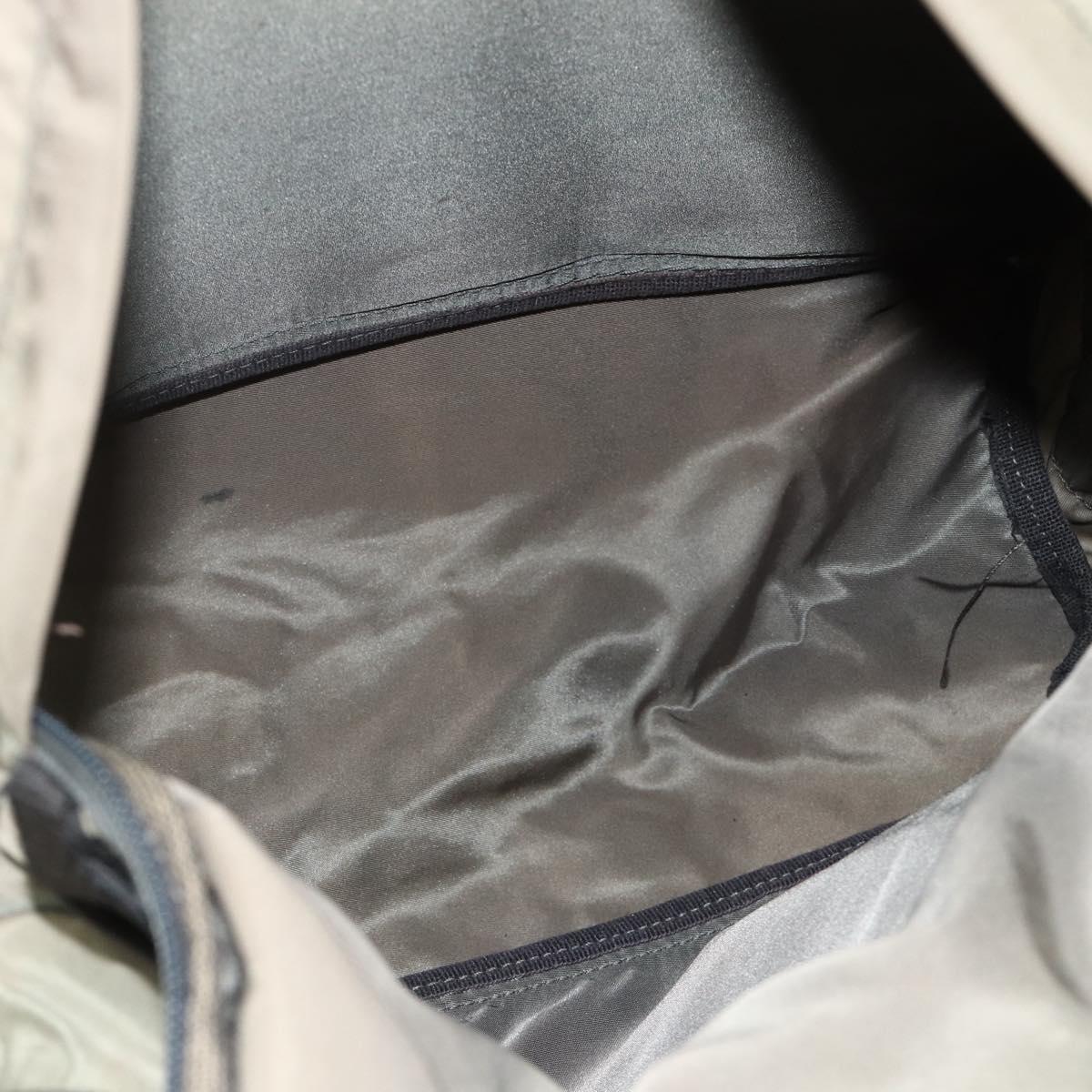 PRADA Backpack Nylon Khaki Silver Auth ka4156