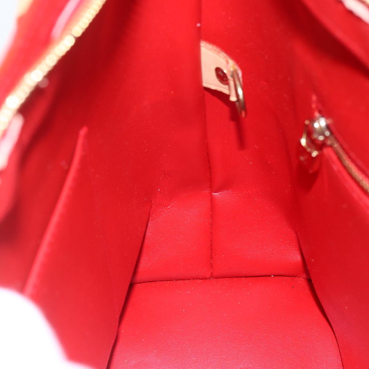 LOUIS VUITTON Monogram Vernis Houston Hand Bag Rouge M91092 LV Auth ka416