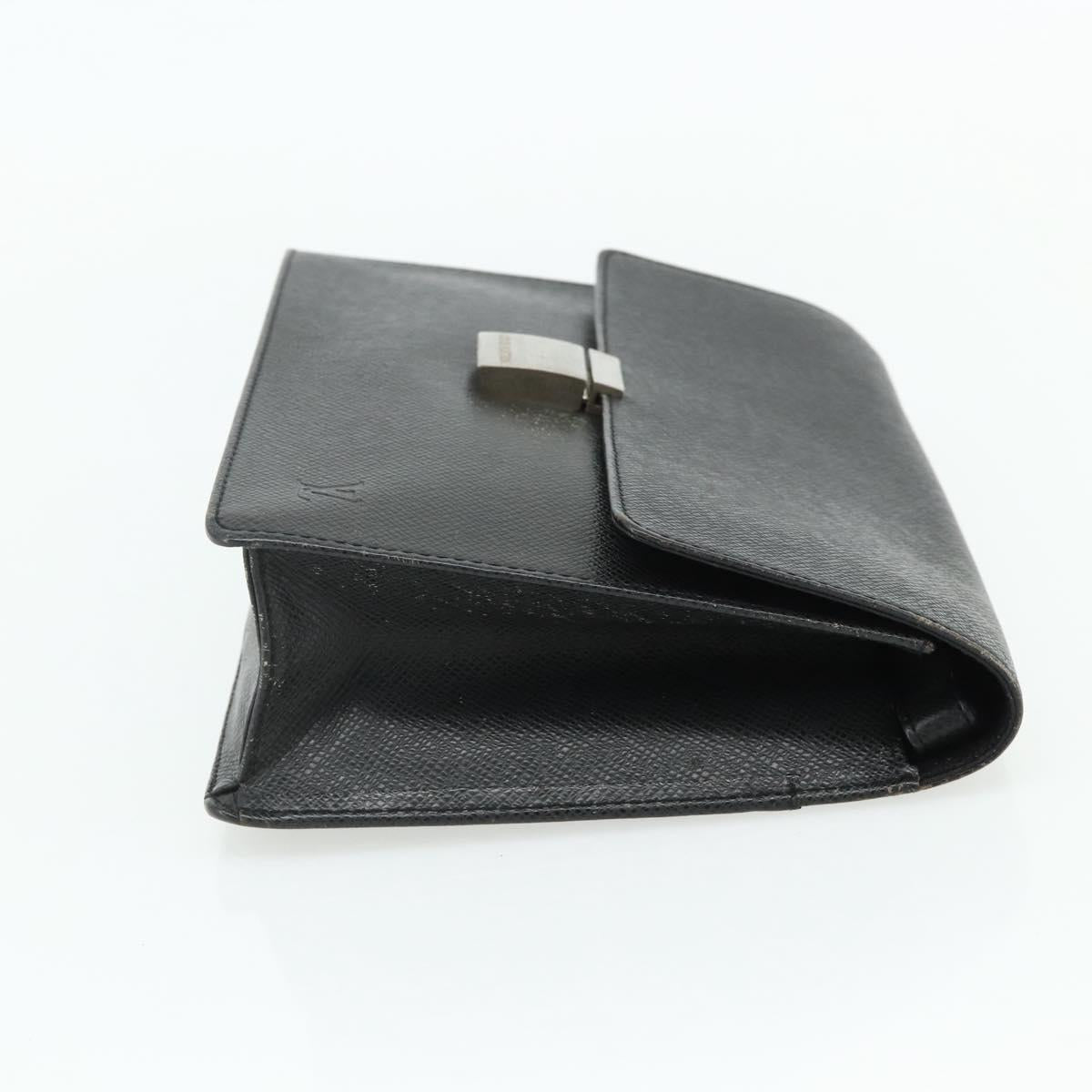 LOUIS VUITTON Taiga Selenga Clutch Bag Ardoise M30782 LV Auth ka4166