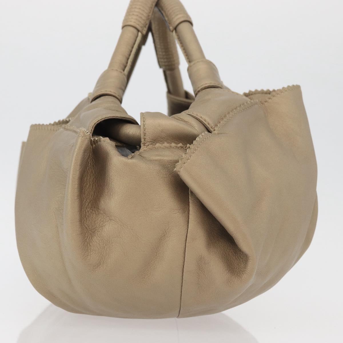 LOEWE Nappa Aire Anagram Hand Bag Leather Gold Auth ka4168A