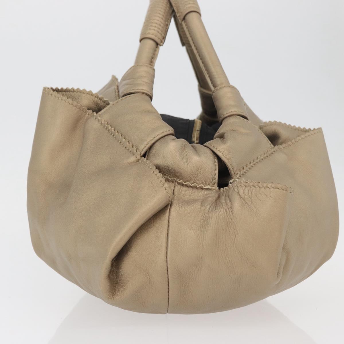 LOEWE Nappa Aire Anagram Hand Bag Leather Gold Auth ka4168A