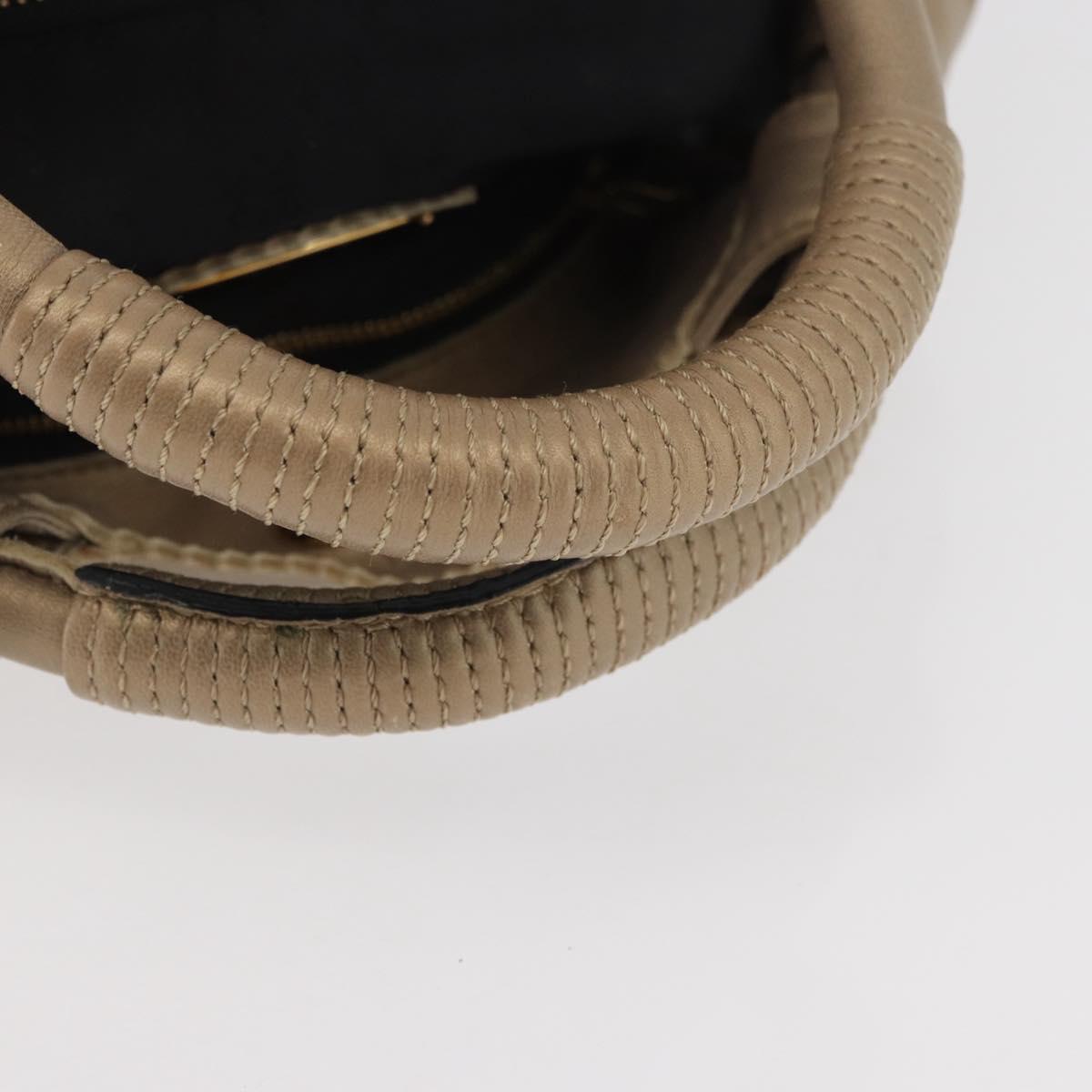 LOEWE Nappa Aire Anagram Hand Bag Leather Gold Auth ka4168A