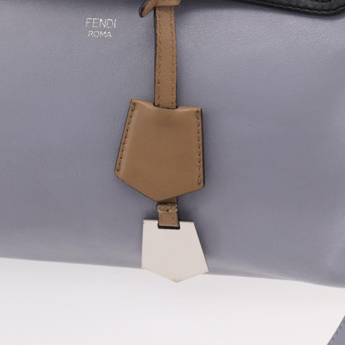 FENDI By The Way Medium Hand Bag Leather 2way Purple Silver Auth ka4177A