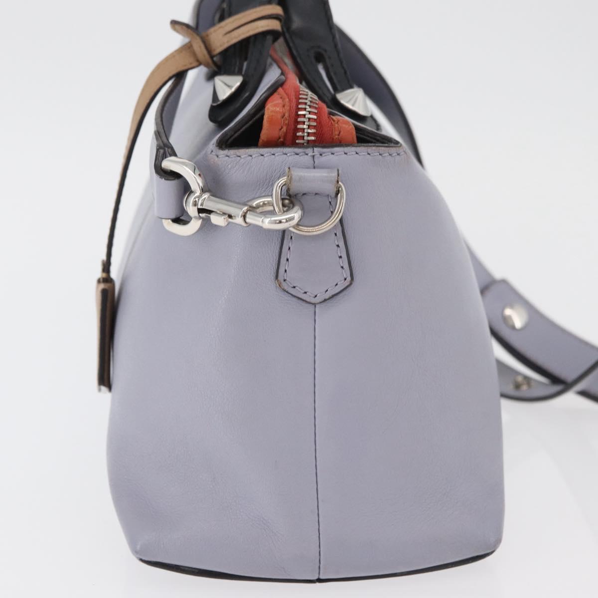FENDI By The Way Medium Hand Bag Leather 2way Purple Silver Auth ka4177A