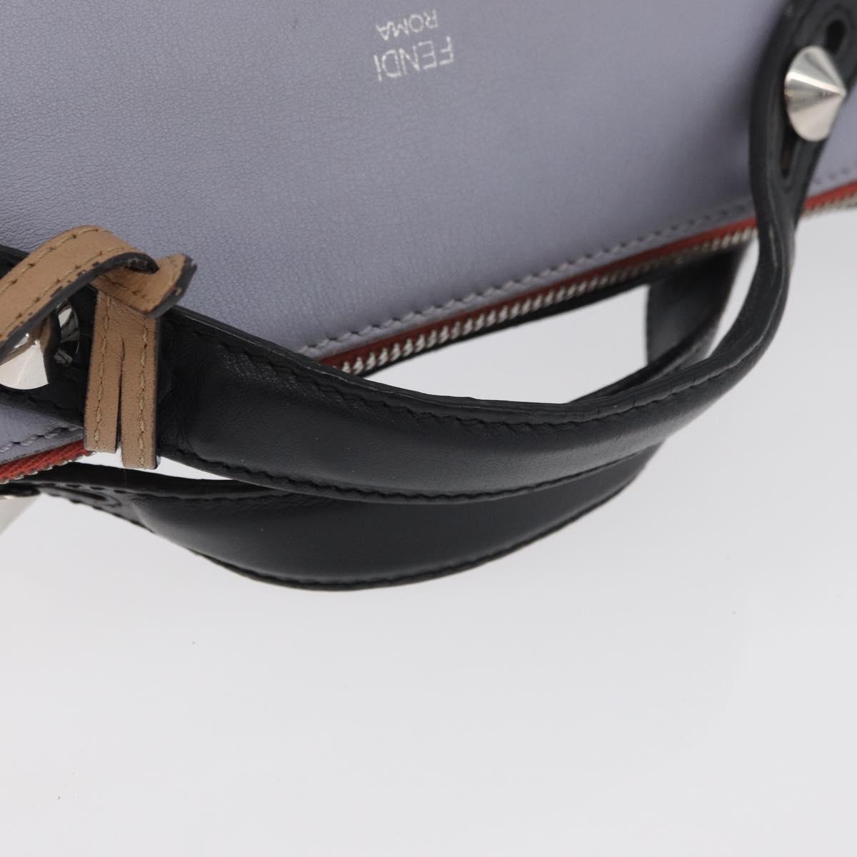 FENDI By The Way Medium Hand Bag Leather 2way Purple Silver Auth ka4177A