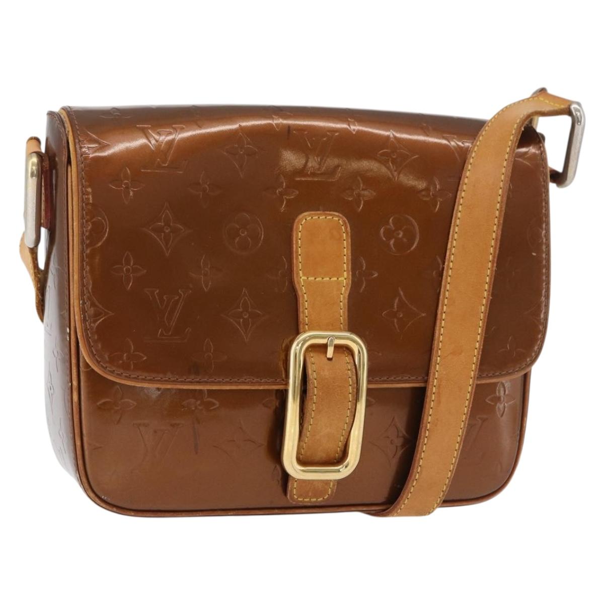 LOUIS VUITTON Monogram Vernis Christie GM Bag Bronze M91107 LV Auth ka4178