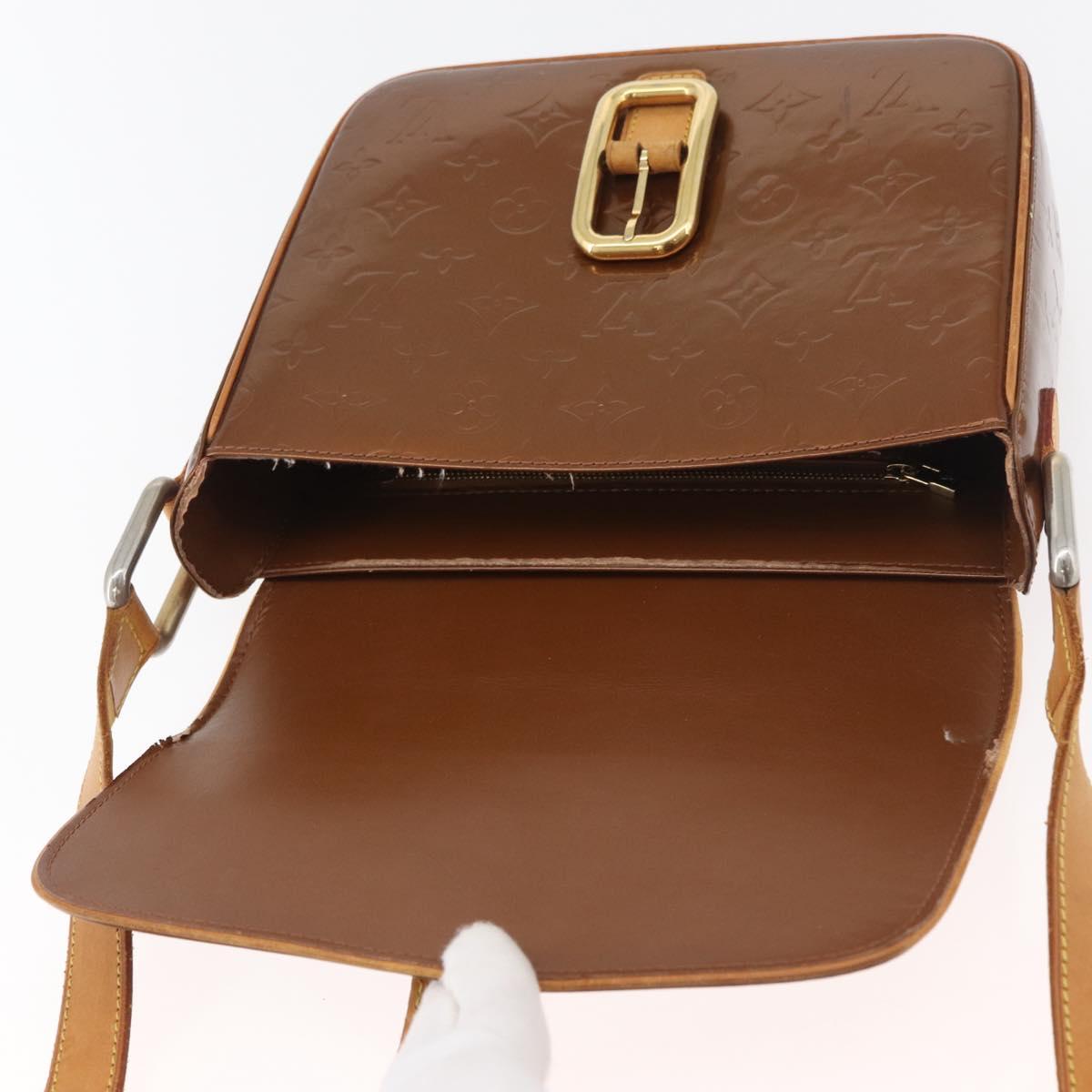 LOUIS VUITTON Monogram Vernis Christie GM Bag Bronze M91107 LV Auth ka4178