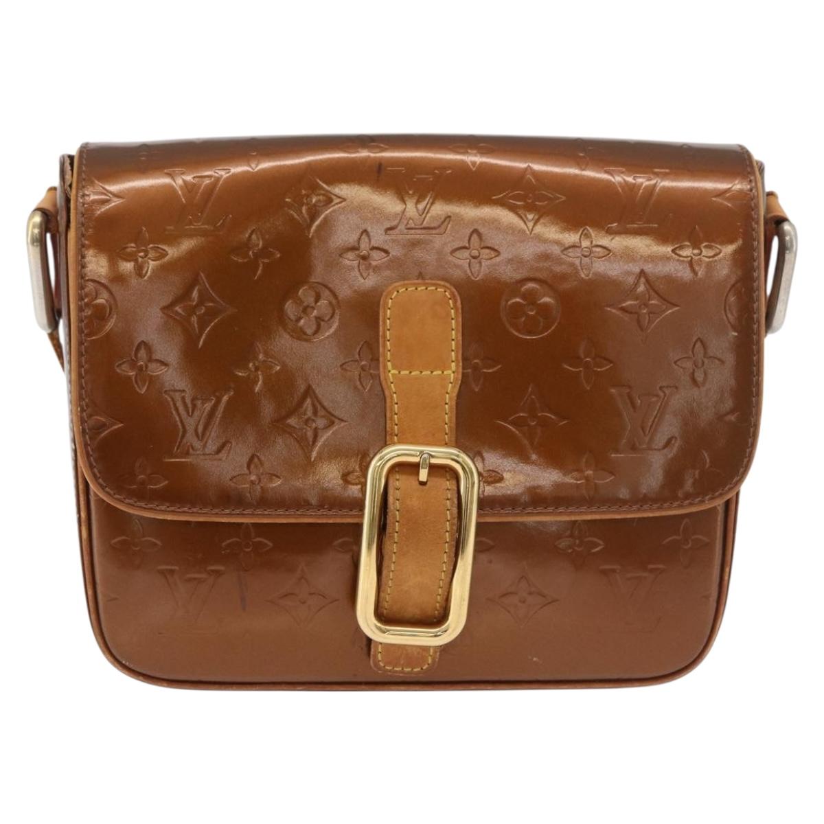LOUIS VUITTON Monogram Vernis Christie GM Bag Bronze M91107 LV Auth ka4178