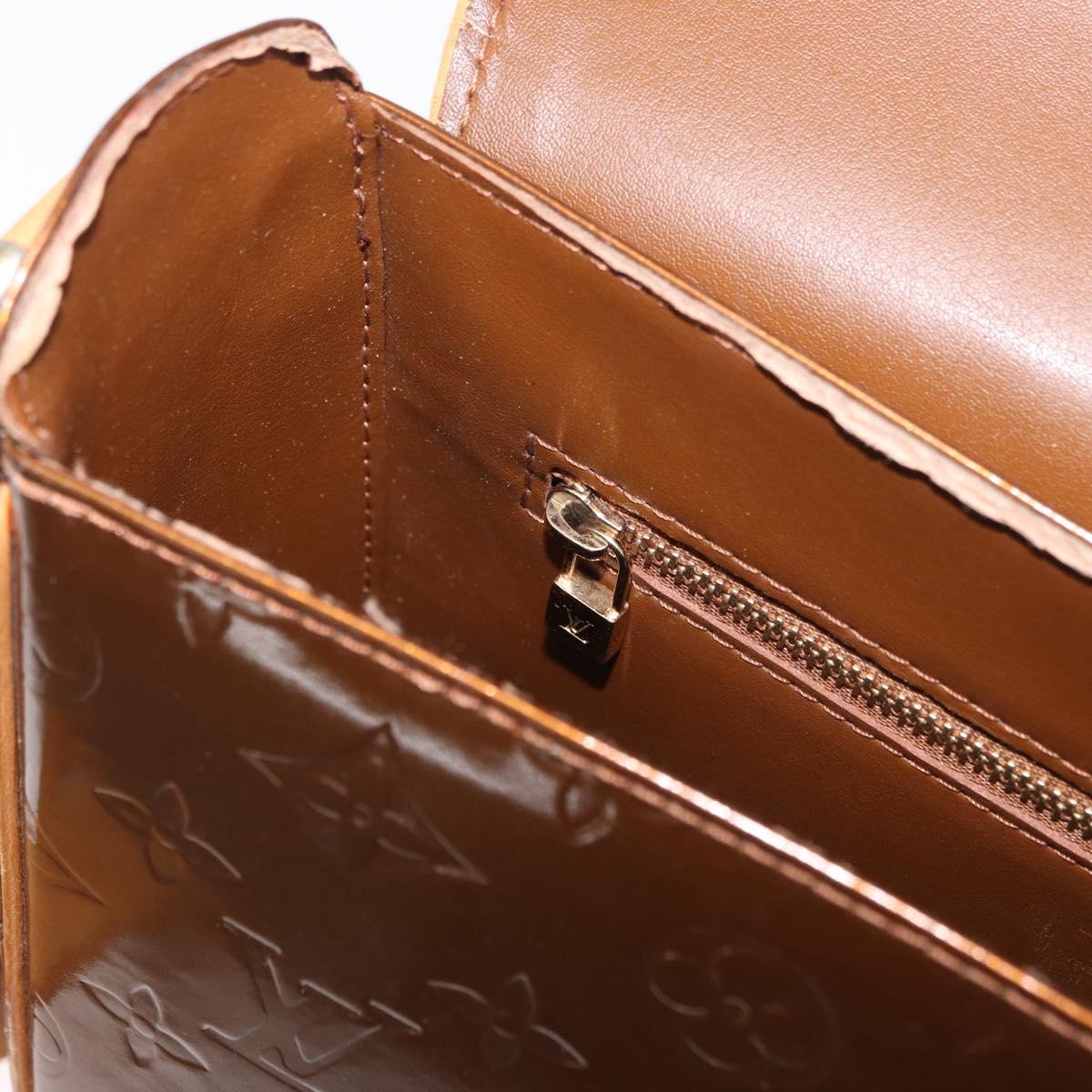 LOUIS VUITTON Monogram Vernis Christie GM Bag Bronze M91107 LV Auth ka4178