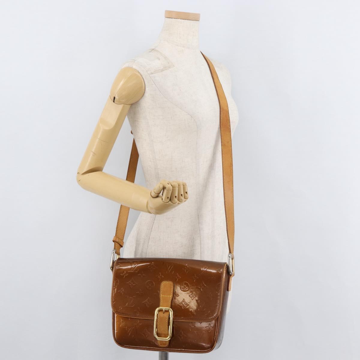 LOUIS VUITTON Monogram Vernis Christie GM Bag Bronze M91107 LV Auth ka4178