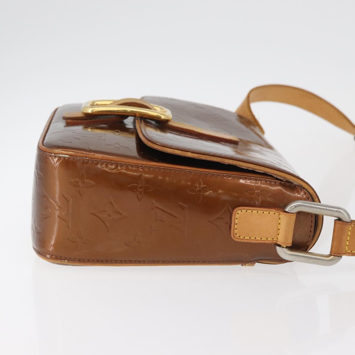 LOUIS VUITTON Monogram Vernis Christie GM Bag Bronze M91107 LV Auth ka4178