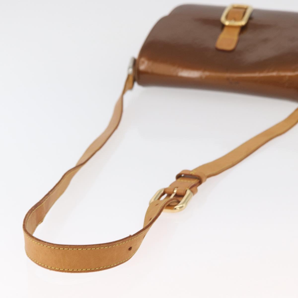 LOUIS VUITTON Monogram Vernis Christie GM Bag Bronze M91107 LV Auth ka4178