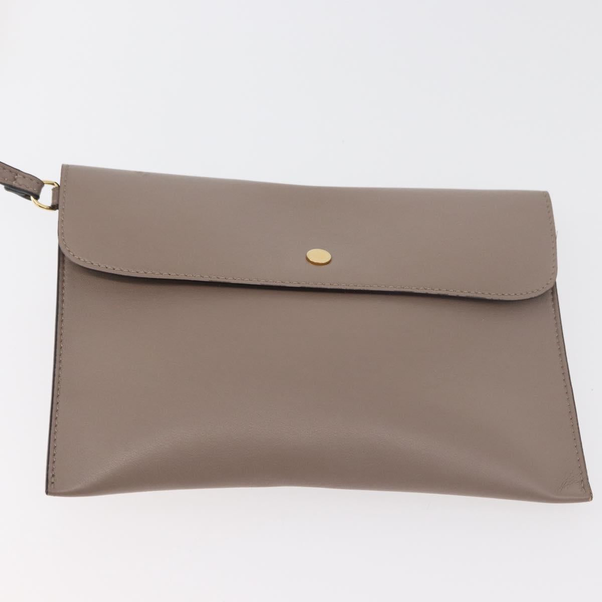 Stella MacCartney Shoulder Bag Leather Beige Auth ka4182