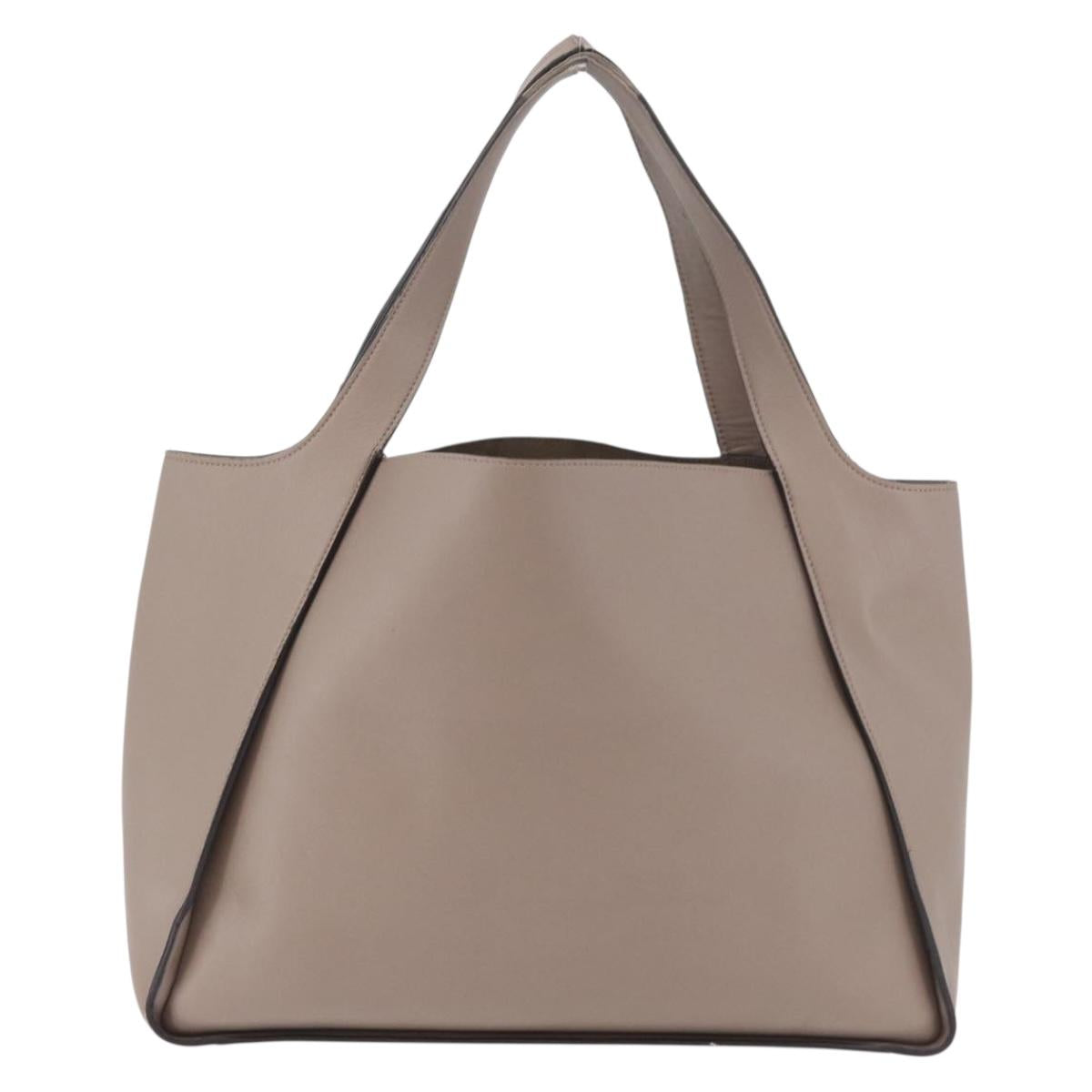 Stella MacCartney Shoulder Bag Leather Beige Auth ka4182