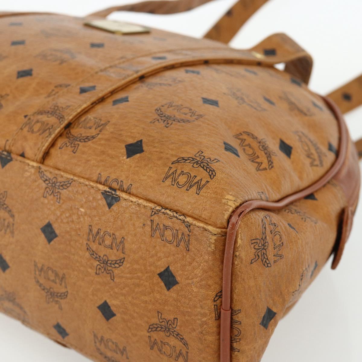 MCM Vicetos Logogram Shoulder Bag PVC Leather Brown Gold Auth ka4183A