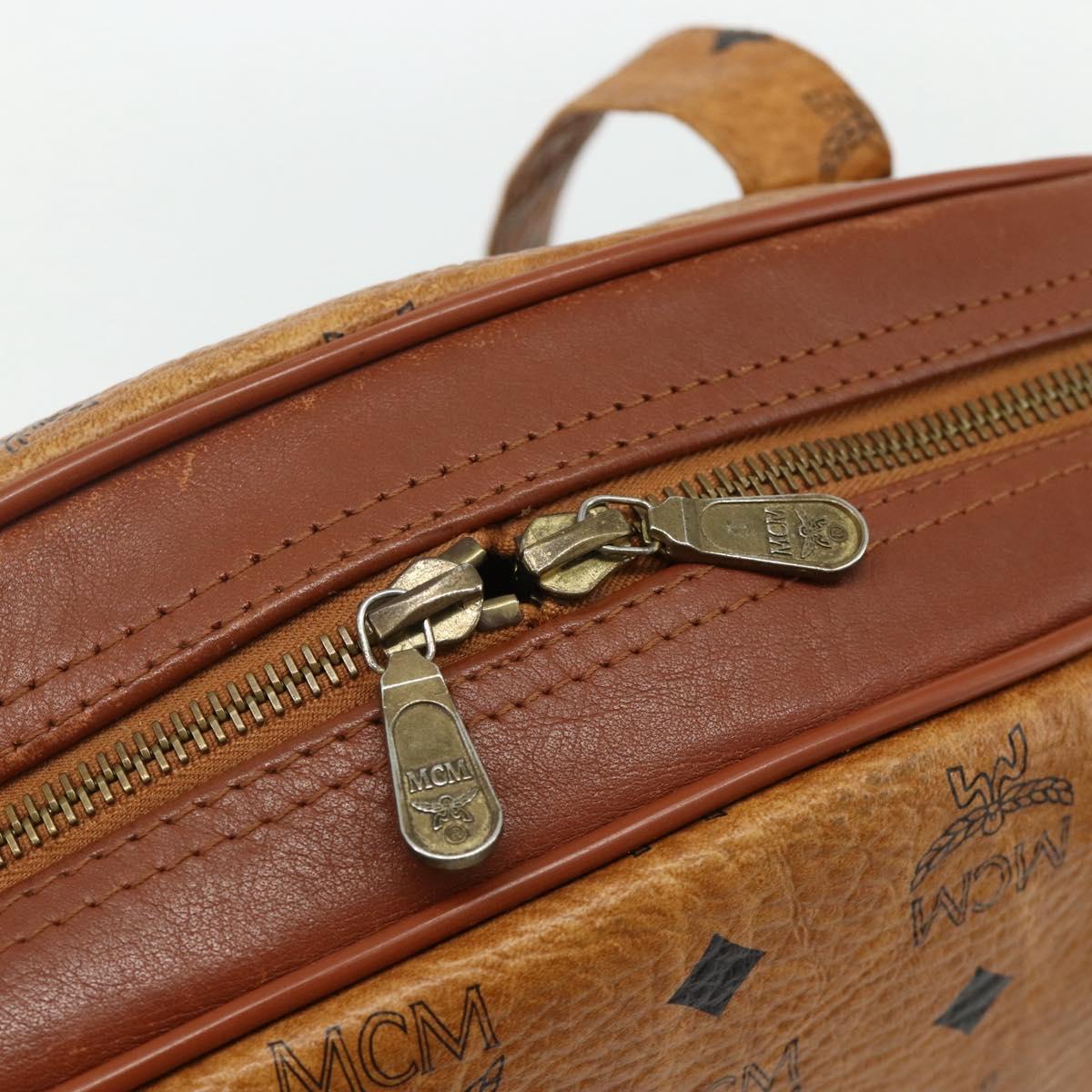 MCM Vicetos Logogram Shoulder Bag PVC Leather Brown Gold Auth ka4183A