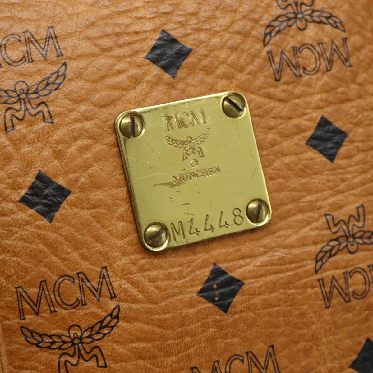 MCM Vicetos Logogram Shoulder Bag PVC Leather Brown Gold Auth ka4183A