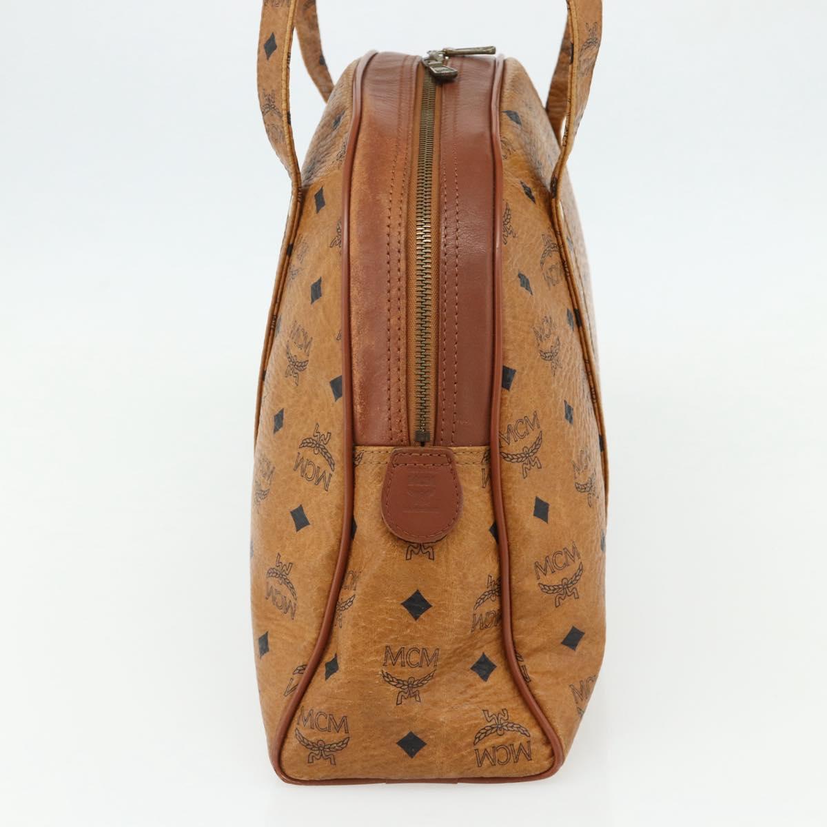 MCM Vicetos Logogram Shoulder Bag PVC Leather Brown Gold Auth ka4183A