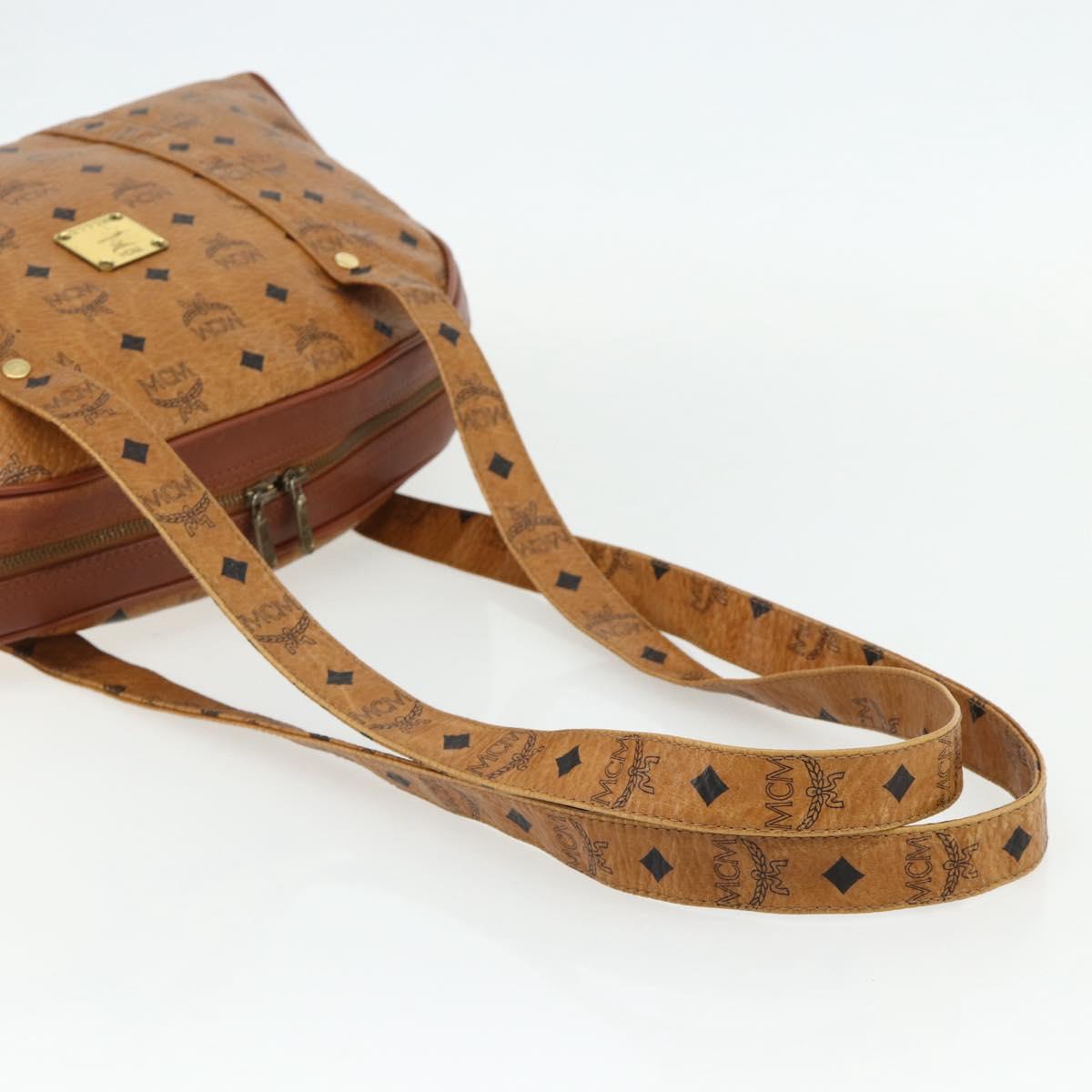 MCM Vicetos Logogram Shoulder Bag PVC Leather Brown Gold Auth ka4183A